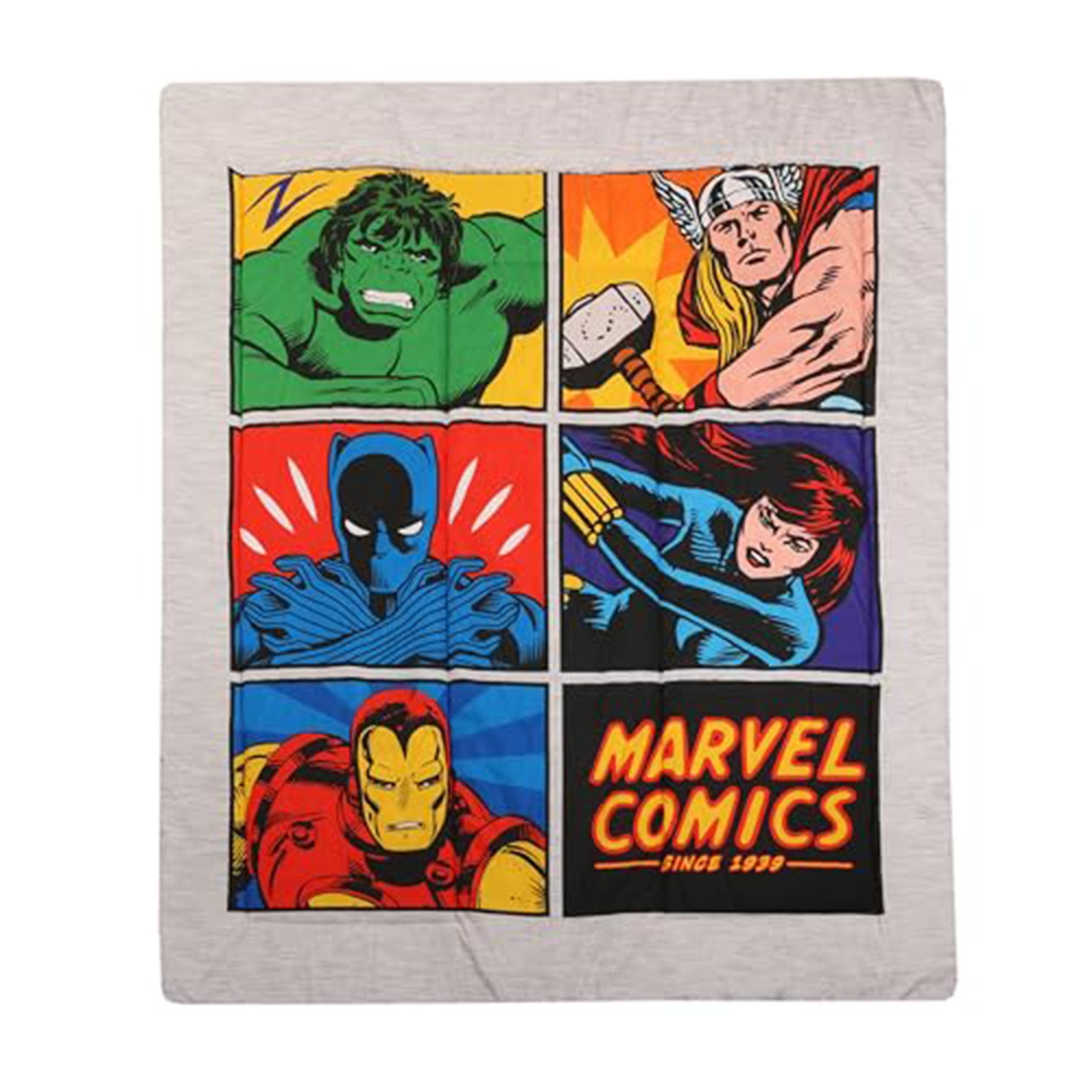 Ensemble de draps Marvel Comics 4 pièces Lit simple dans un sac pour enfants - Couvre-lit réversible, drap plat, drap-housse et taie d'oreiller