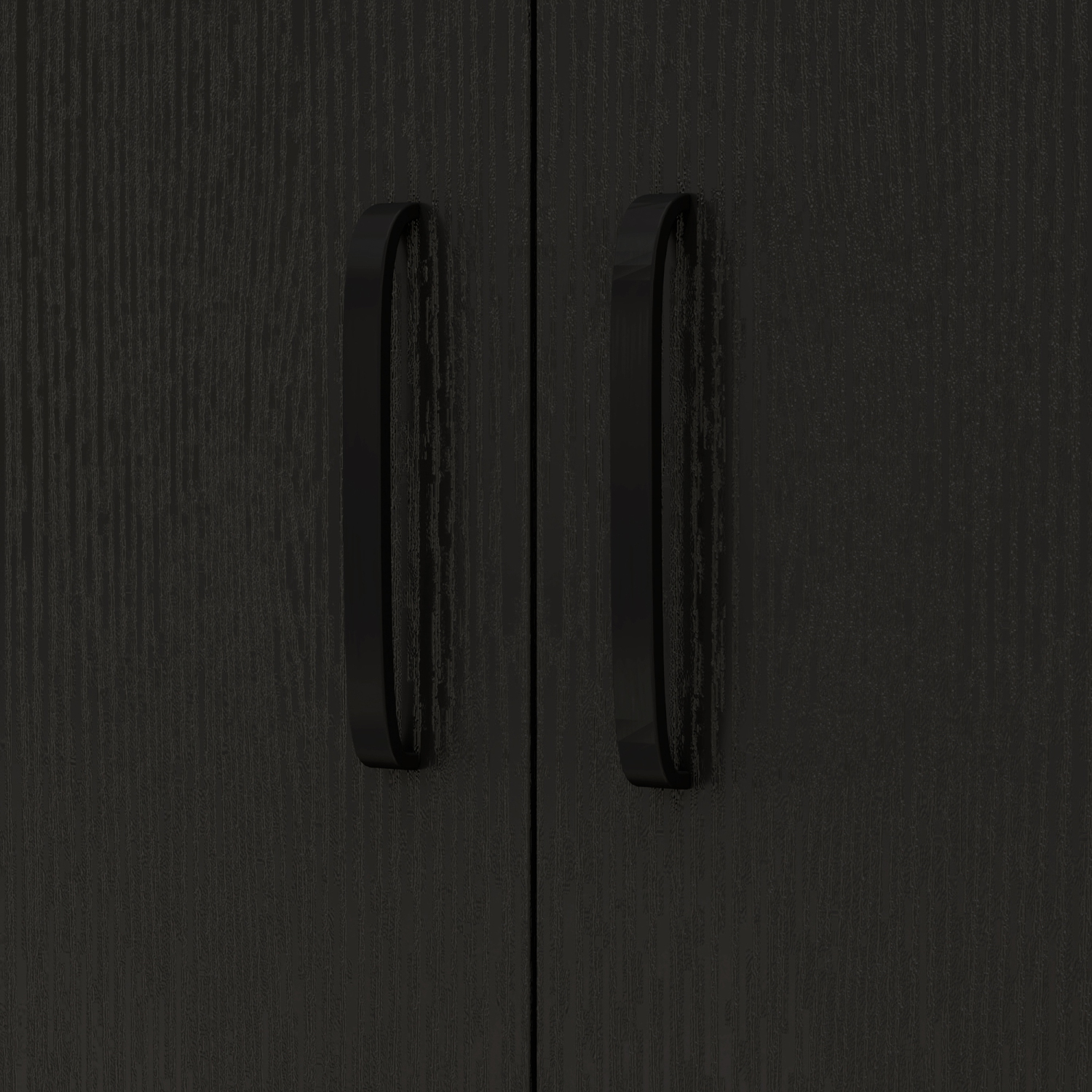 HOMCOM – Bibliothèque de rangement utilitaire à roulettes pour four à micro-ondes avec armoire à 2 portes, fini grain de bois noir