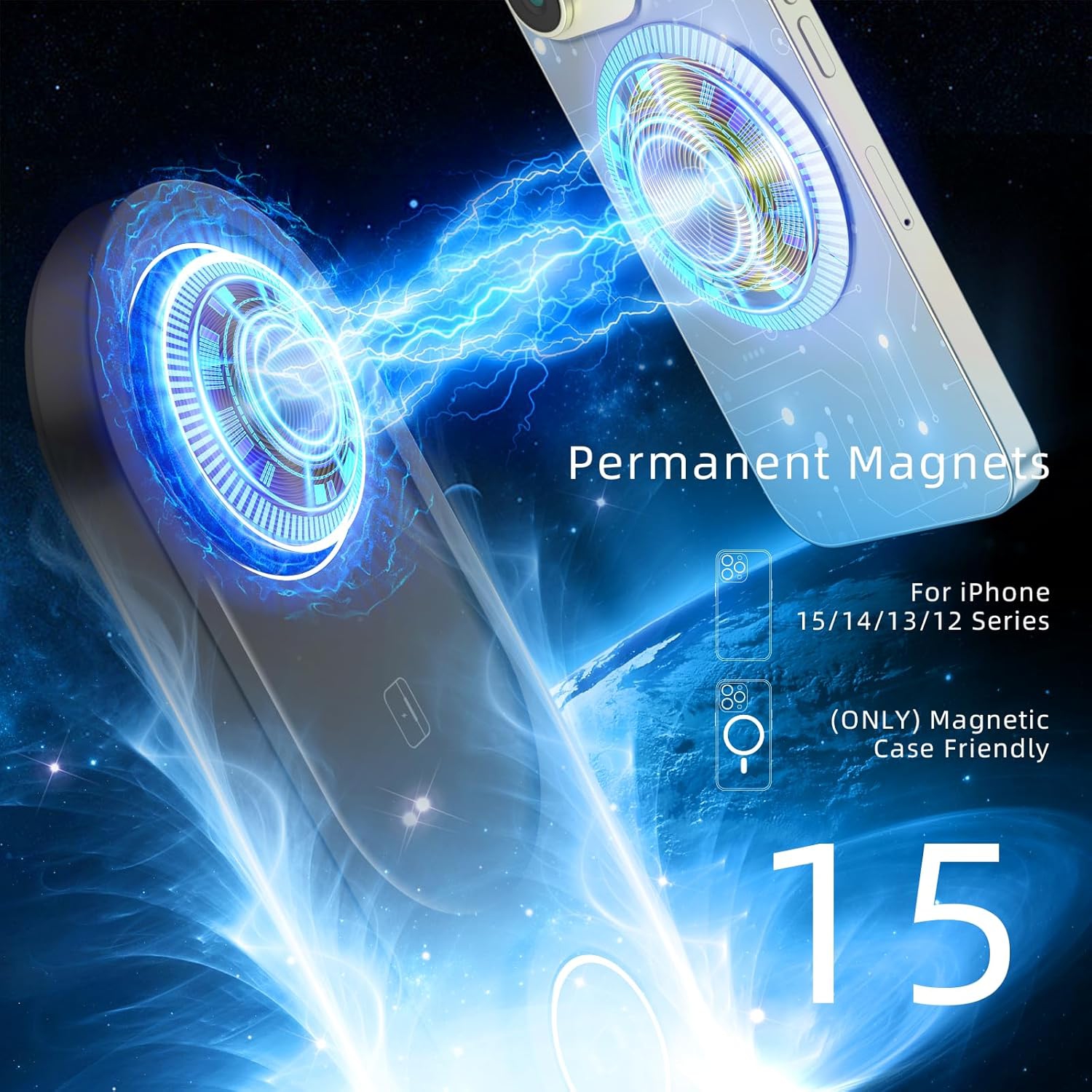 2024 chargeur sans fil 3-en-1 amélioré, station de recharge magnétique Nano pour iPhone