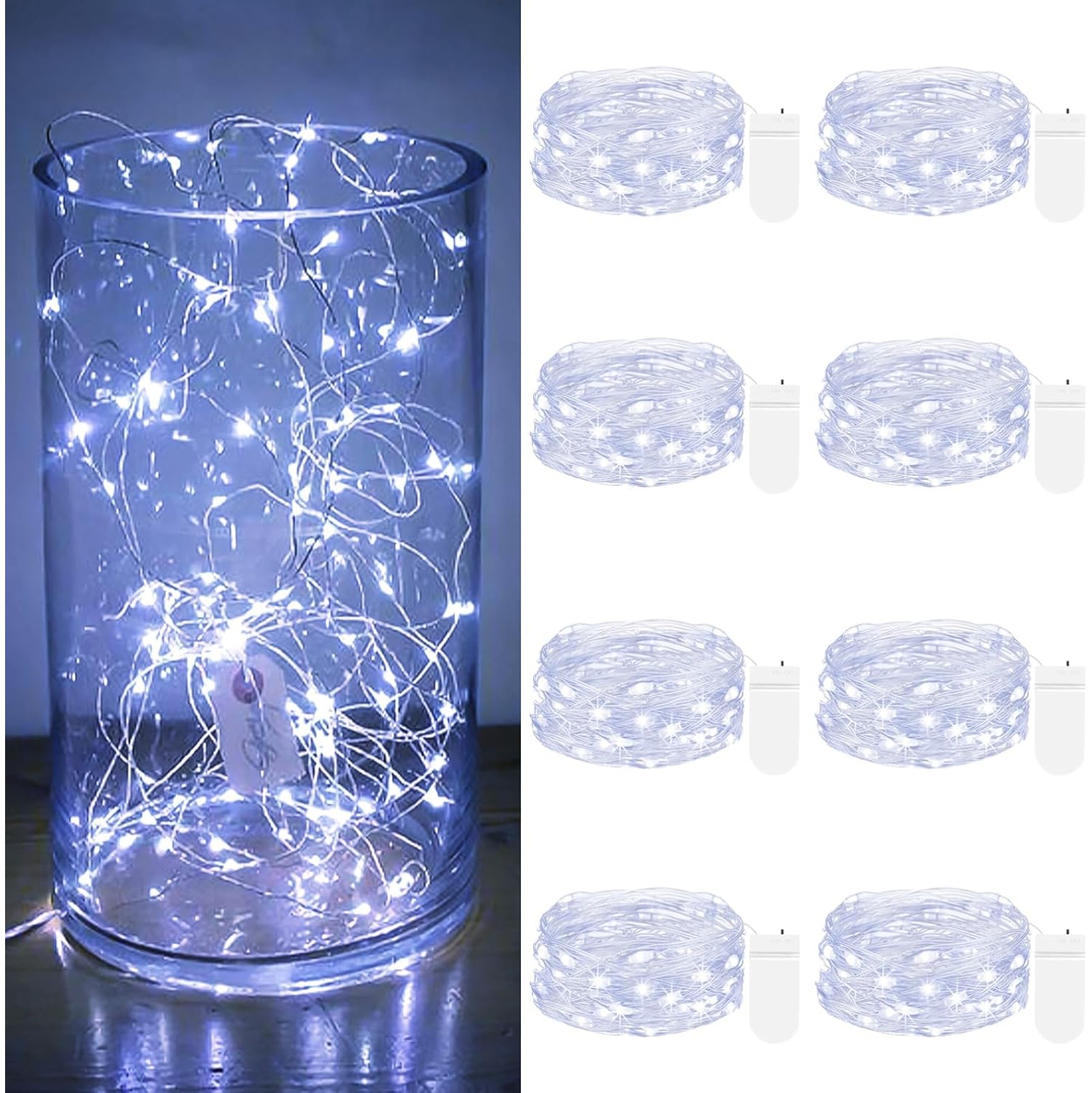 Fairy Lights Battery Powered, 7FT 20LED Twinkle Lights Waterproof, Silver Wire Mini String Lights Battery Operated Mason Jar Lights for Christmas