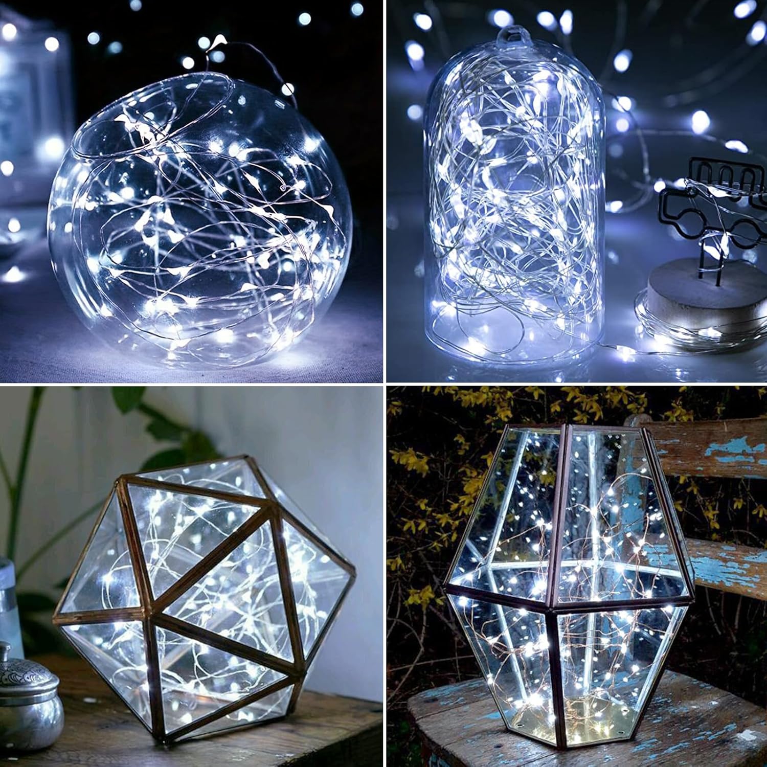 Fairy Lights Battery Powered, 7FT 20LED Twinkle Lights Waterproof, Silver Wire Mini String Lights Battery Operated Mason Jar Lights for Christmas