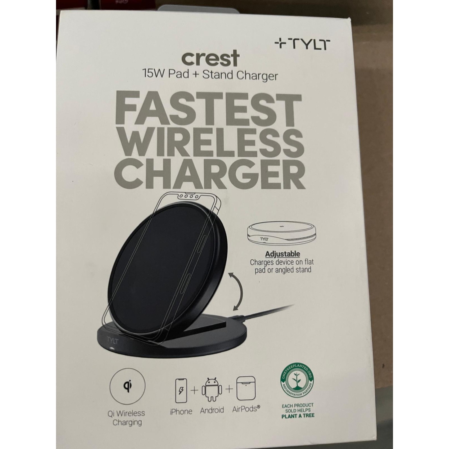 Tylt Crest 15W Wireless Charging Convertible Stand - Black