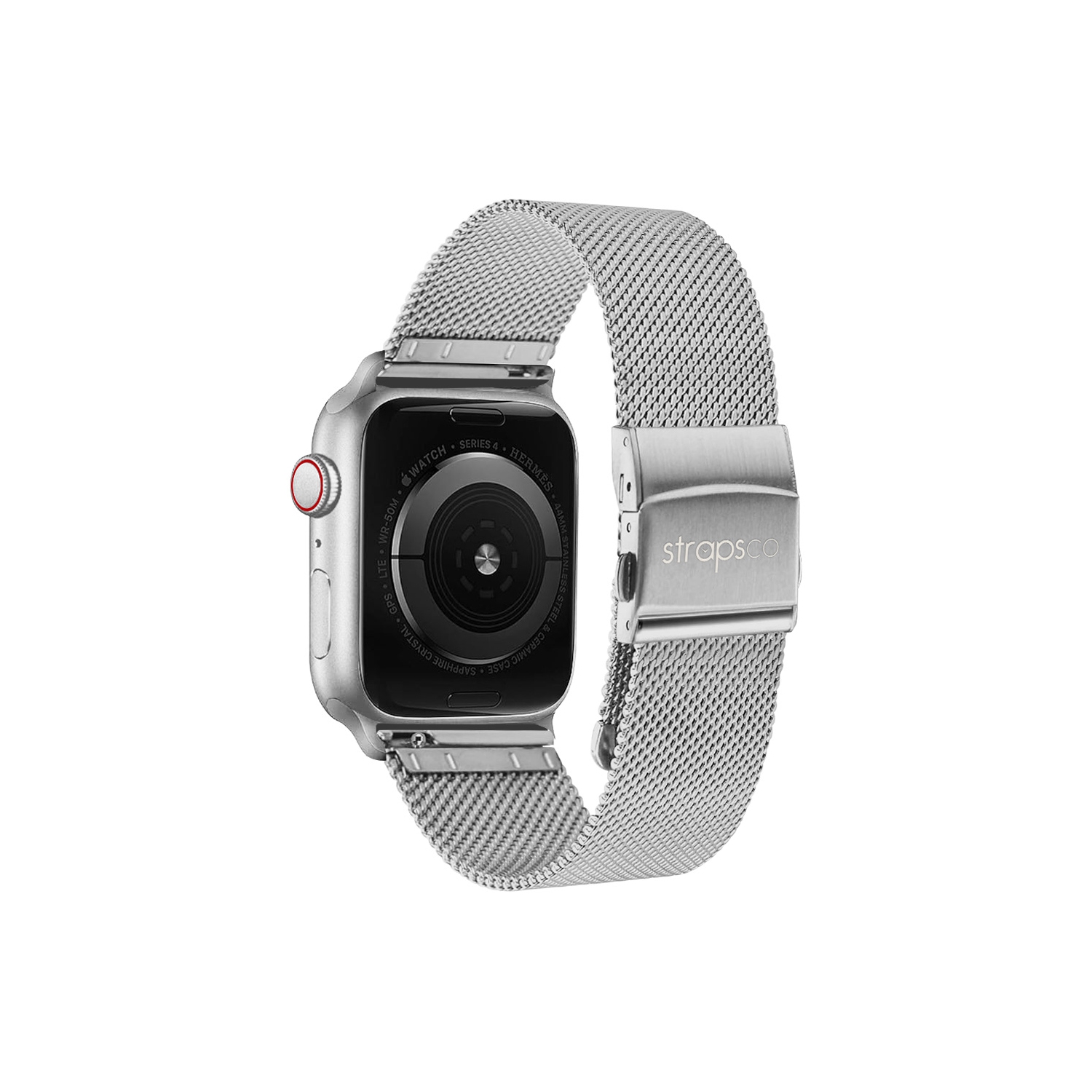 Bracelet en filet Pro de StrapsCo pour Apple Watch - Argenté - Short-Moyen - 40&nbsp;mm/41&nbsp;mm/42&nbsp;mm