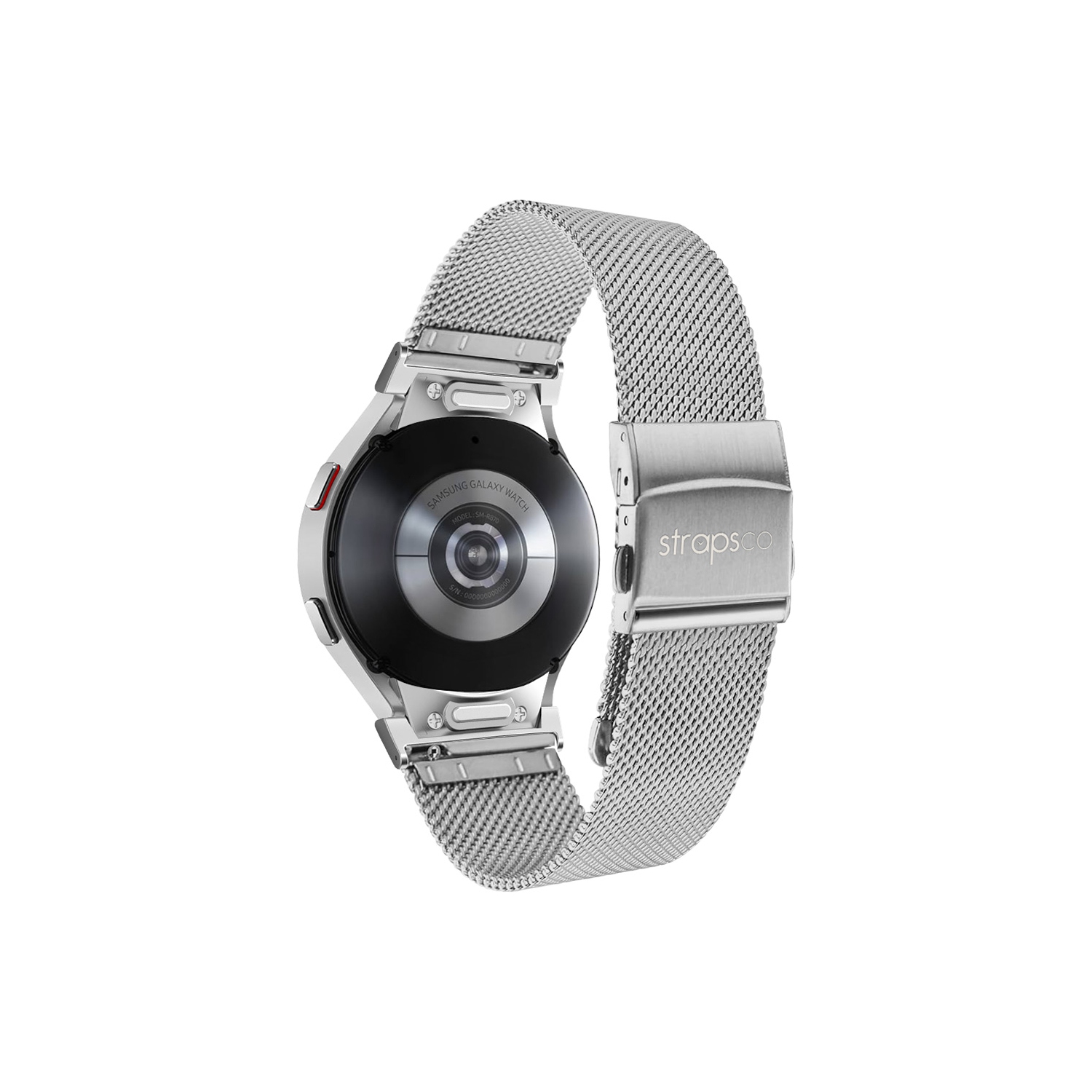 Bracelet Pro Mesh de StrapsCo pour Galaxy Watch 6 de Samsung - Argenté - Moyen-long