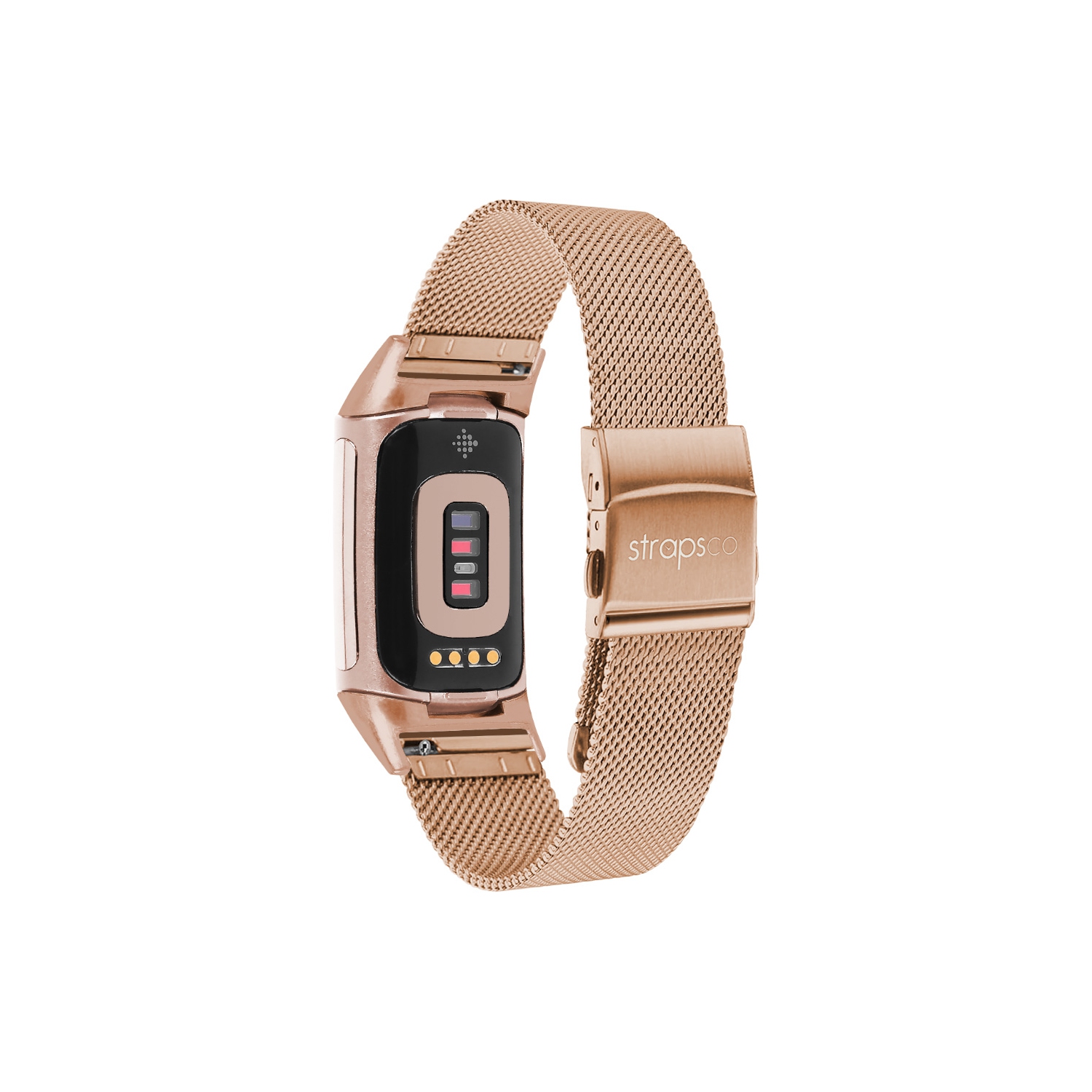 StrapsCo Pro Mesh Strap For Fitbit Charge 5 - Rose Gold - Medium-Long