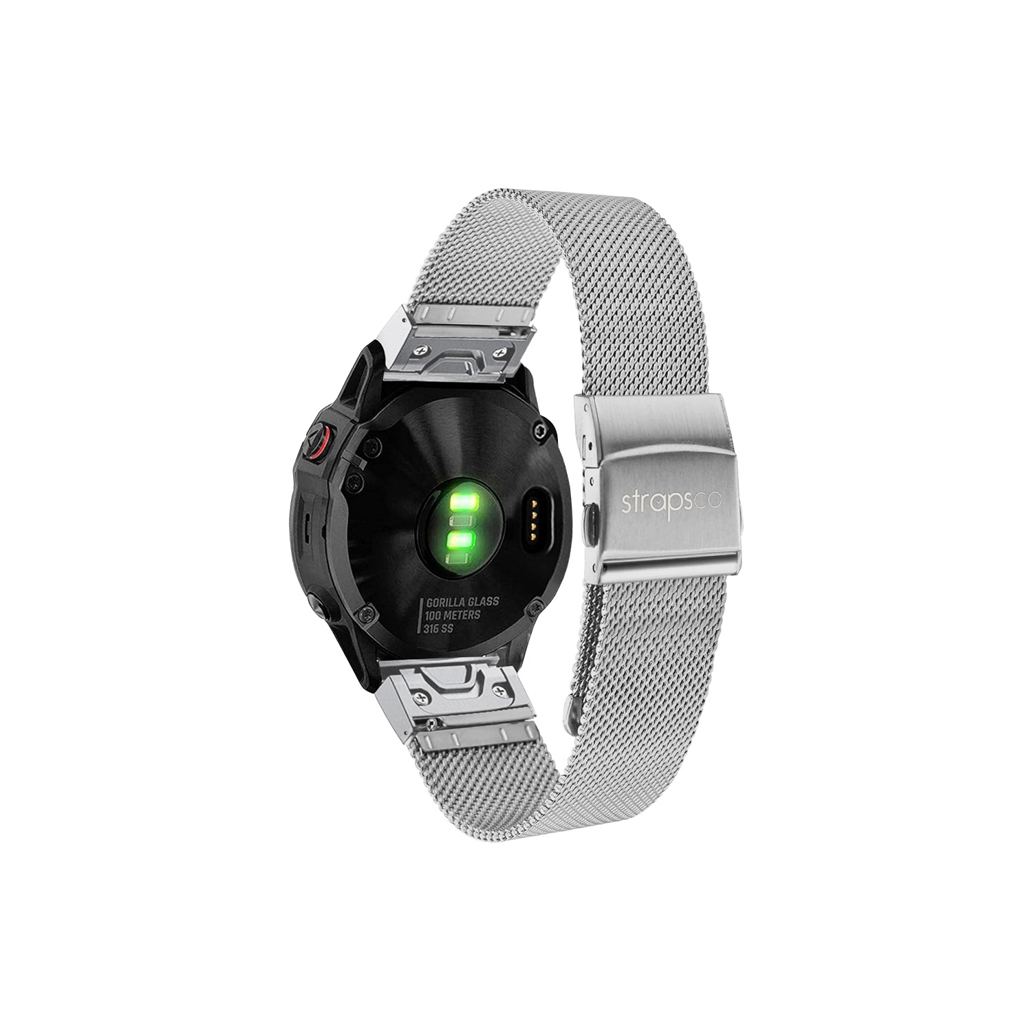 Bracelet Pro Mesh de StrapsCo pour Fenix 7 et 7 Pro de Garmin - Argenté - Moyen-long
