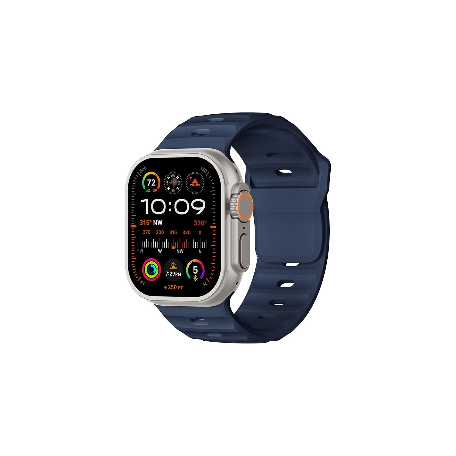 Apple Watch Ultra 2 avec boîtier en titane naturel 49&nbsp;mm et bracelet bleu marine remis à neuf et bon état