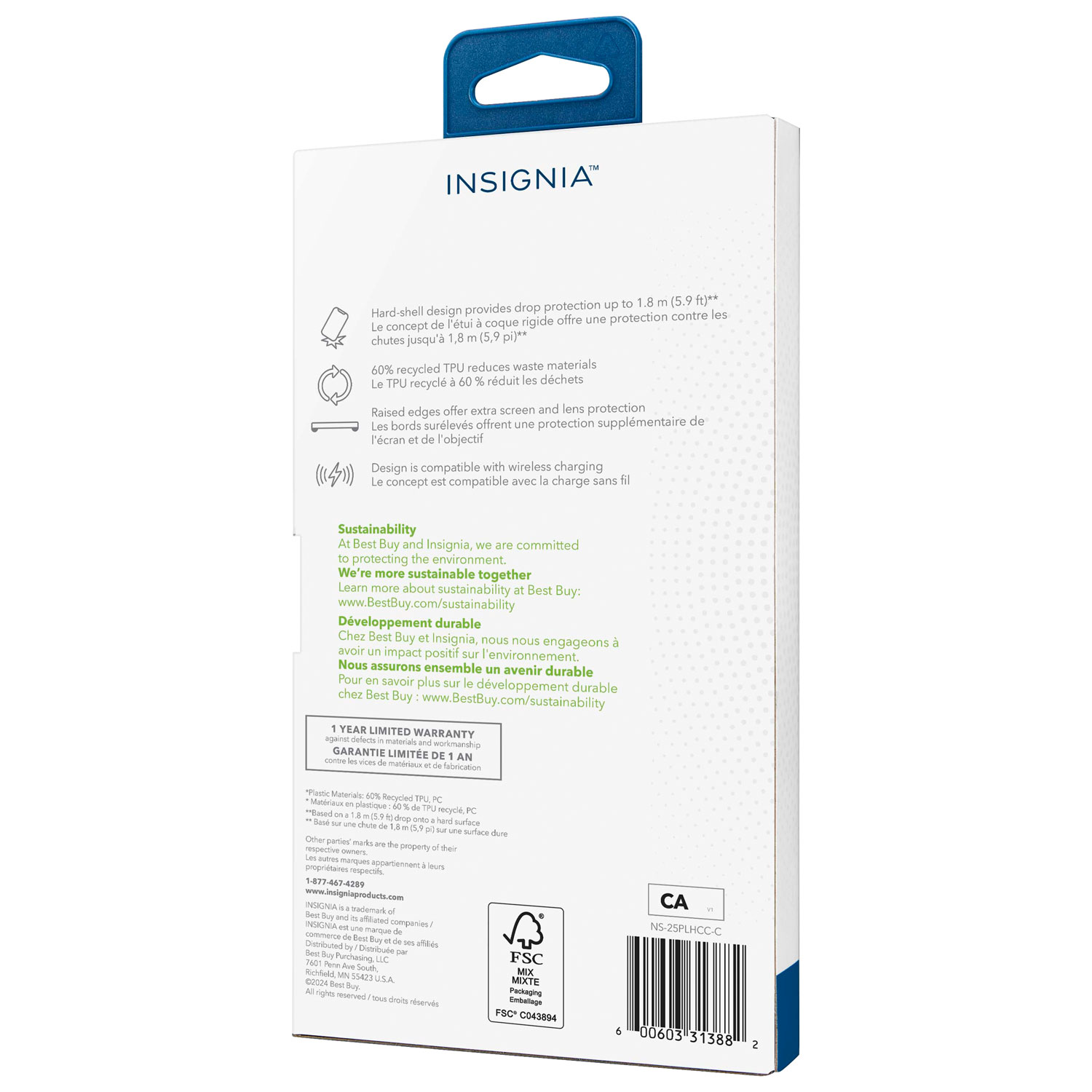 Étui rigide ajusté d'Insignia pour Galaxy S25+ - Transparent - Exclusivité de Best Buy