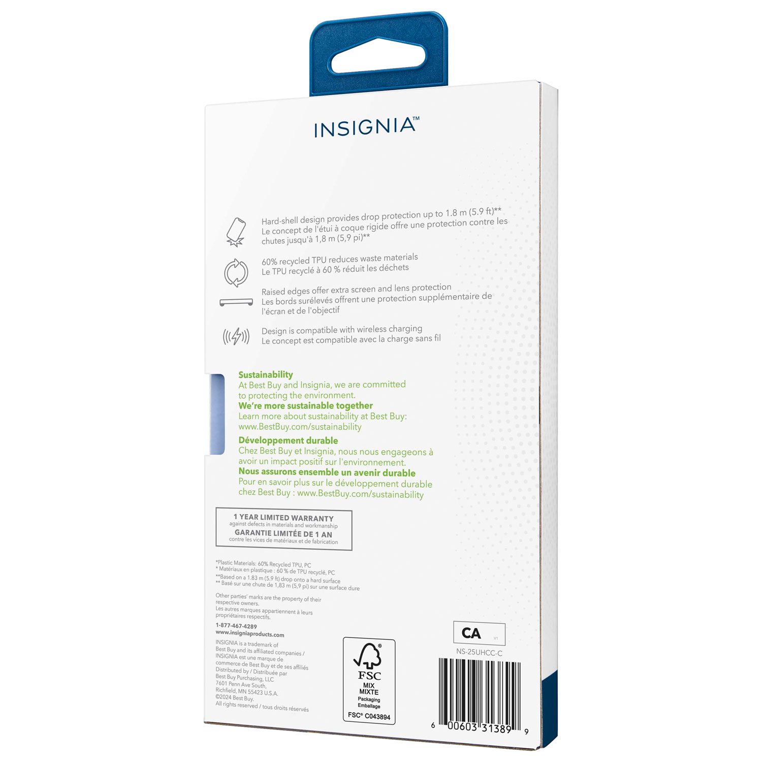 Étui rigide ajusté d'Insignia pour Galaxy S25 Ultra - Transparent - Exclusivité de Best Buy
