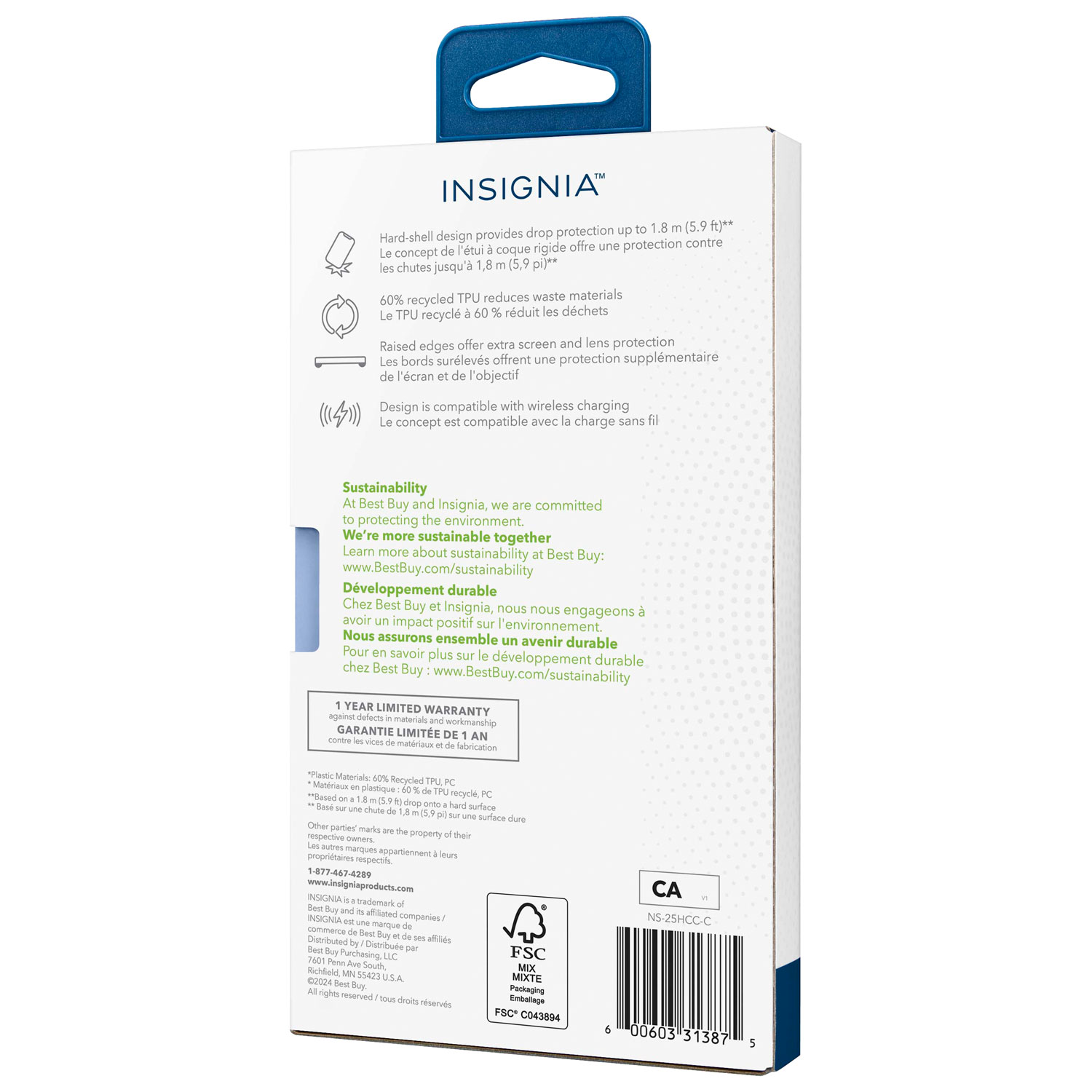 Étui rigide ajusté d'Insignia pour Galaxy S25 - Transparent - Exclusivité Best Buy