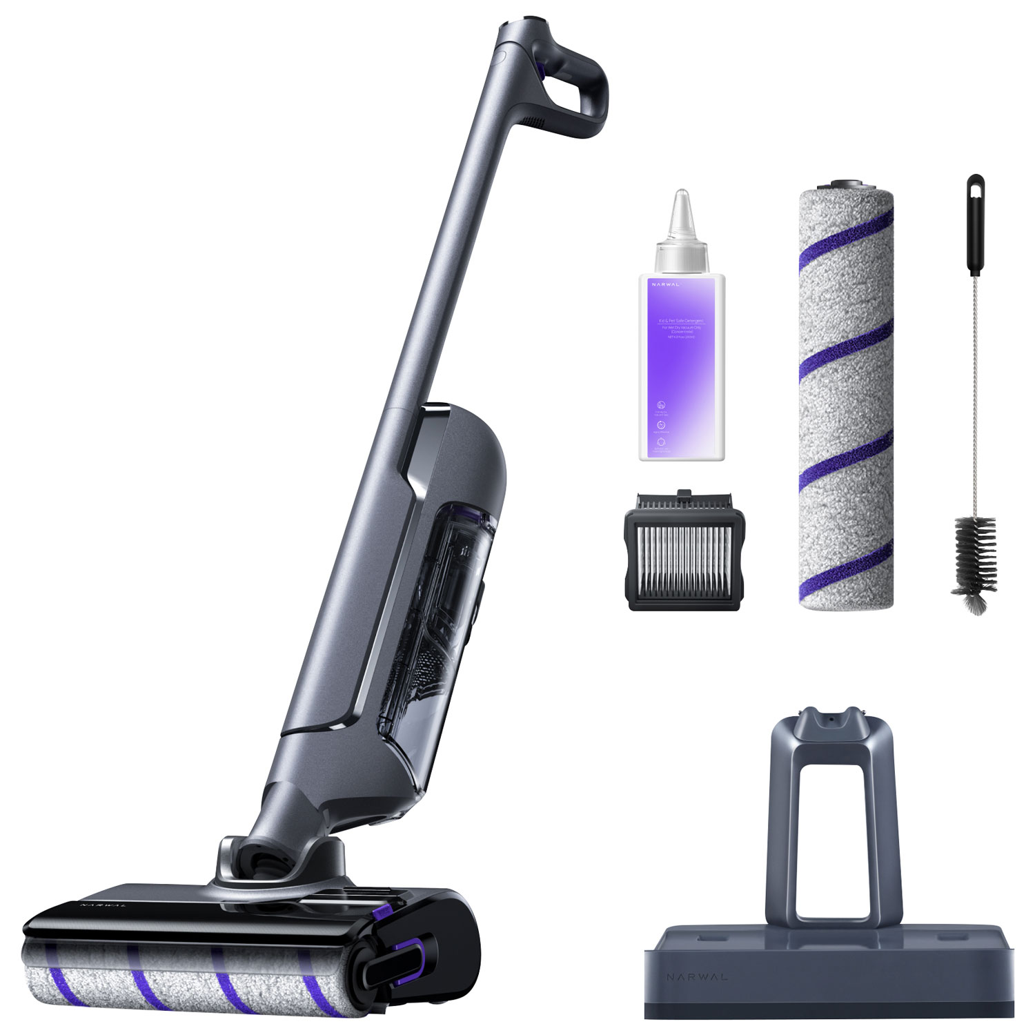 Aspirateur-balai à vadrouille sans fil humide/sec S20 Pro de Narwal avec 2 filtres - Gris