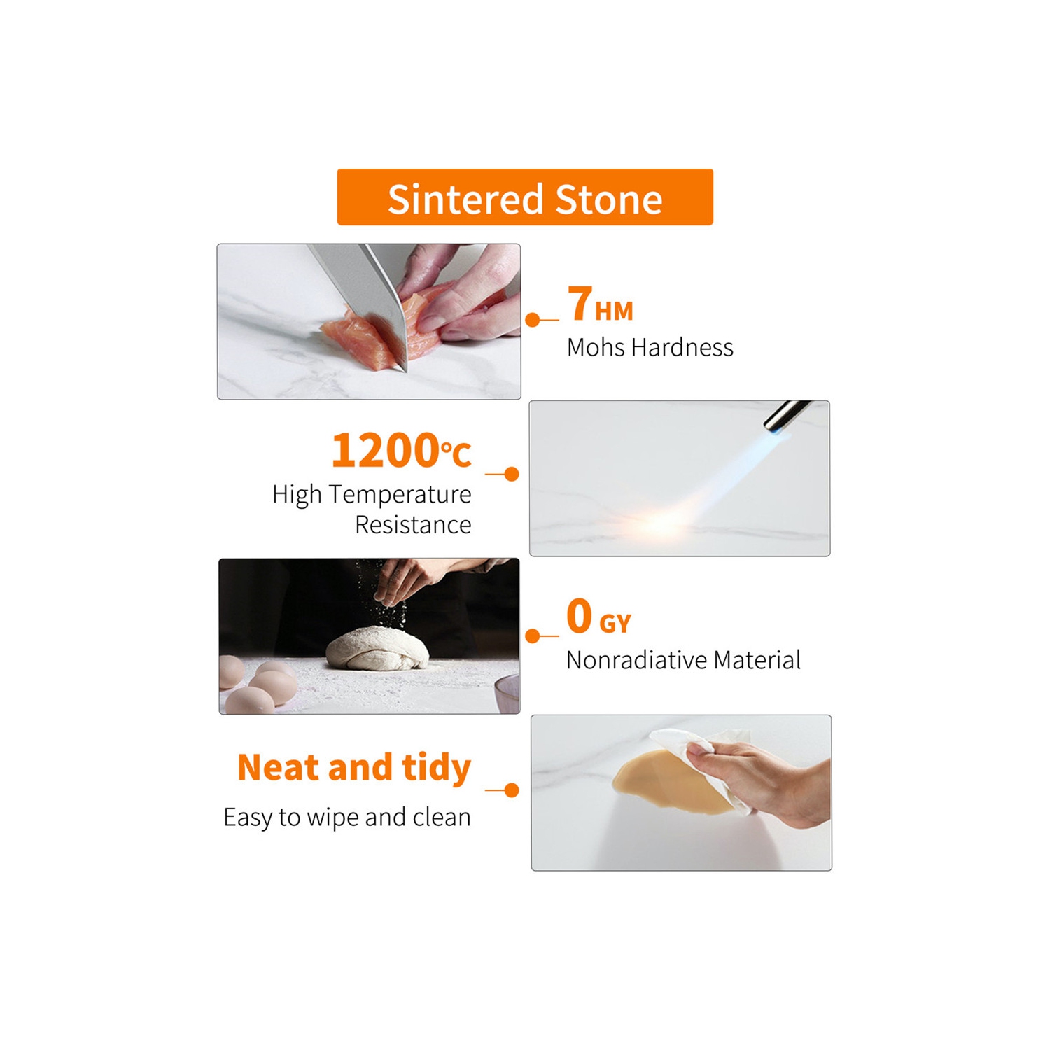 32 Inch Square Kitchen Dining Table:Modern Sintered Stone Marble Effect Dining Desk Furniture with Natural Texture Sintered Stone Top for Restaurant