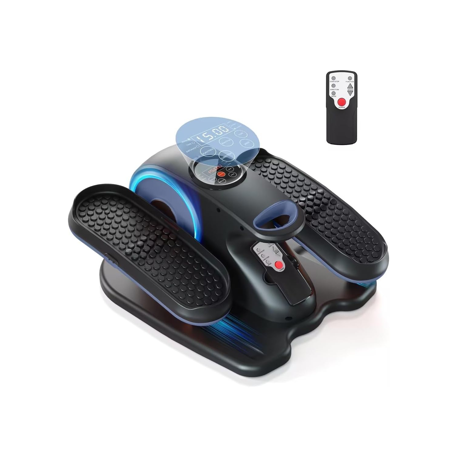 CoolHut Under Desk Elliptical Machine Fully Assembled, Portable Ellipse Seated Pedal Electric Leg Exerciser for Seniors, 12 Adjustable Speeds with