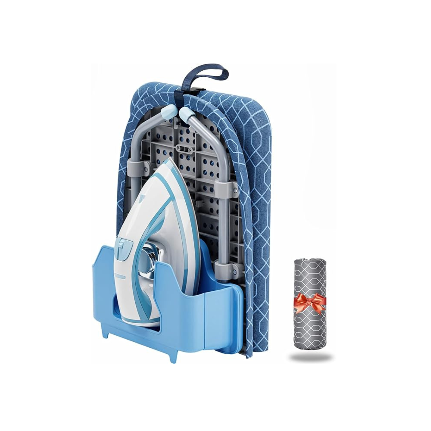 Foldable Ironing Board with Iron Holder, Tabletop Small Ironing Board with 2 Heat Resistant Ironing Covers, Portable Tabletop Ironing Board with