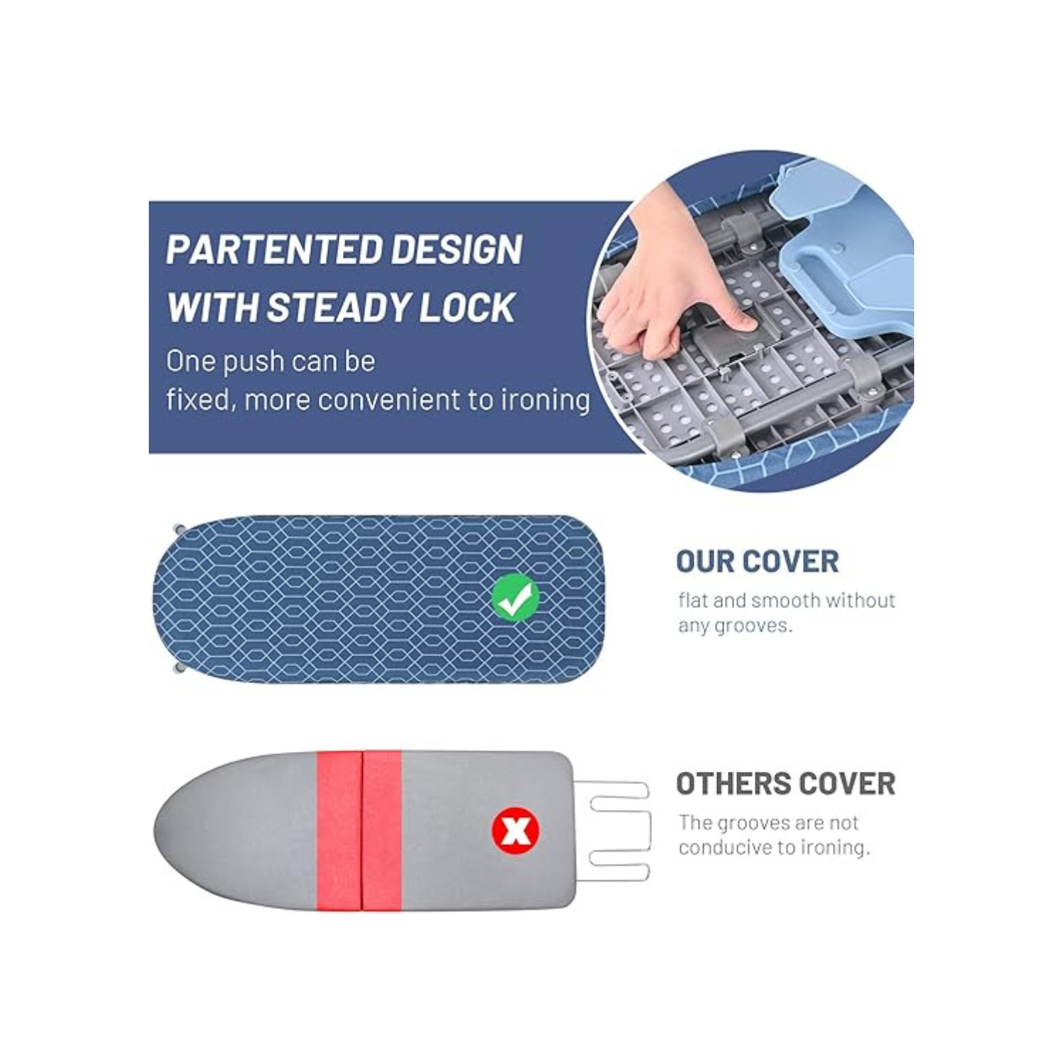 Foldable Ironing Board with Iron Holder, Tabletop Small Ironing Board with 2 Heat Resistant Ironing Covers, Portable Tabletop Ironing Board with