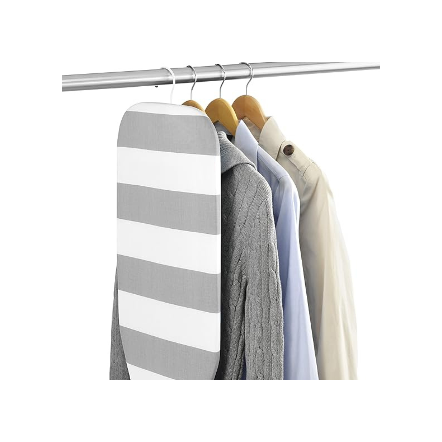 Tabletop Ironing Board, Grey/White Striped Cover