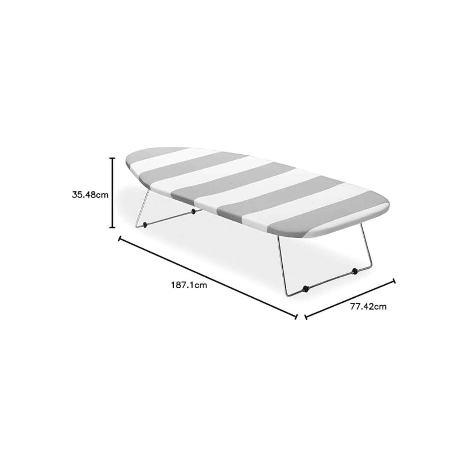 Tabletop Ironing Board, Grey/White Striped Cover