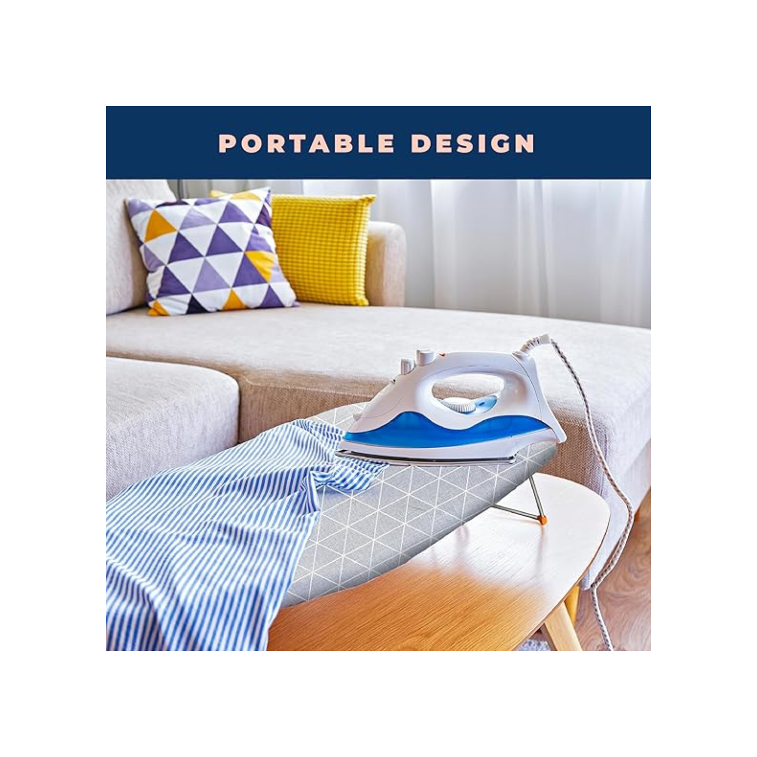 Tabletop Ironing Board with Folding Legs, Small Ironing Board with Thick Cotton Cover, Portable Mini Iron Board for Sewing, Craft Room, Household,