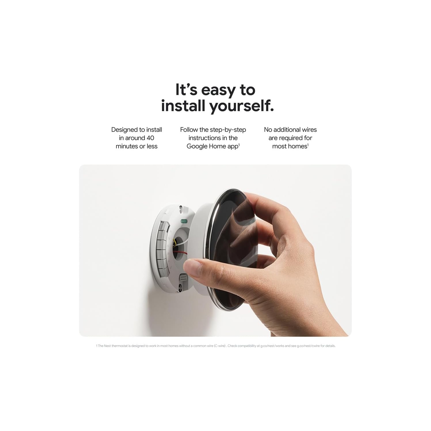 Thermostat Nest Learning de Google avec capteur de température Nest (2ᵉ gén) - Thermostat intelligent à économie d'énergie - Doré poli