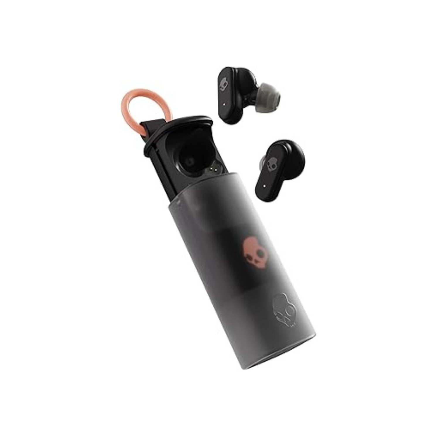 Dime 3 In-Ear Wireless Earbuds, 20 Hr Battery, Microphone, Works with iPhone Android and Bluetooth Devices - Bone/Orange Glow