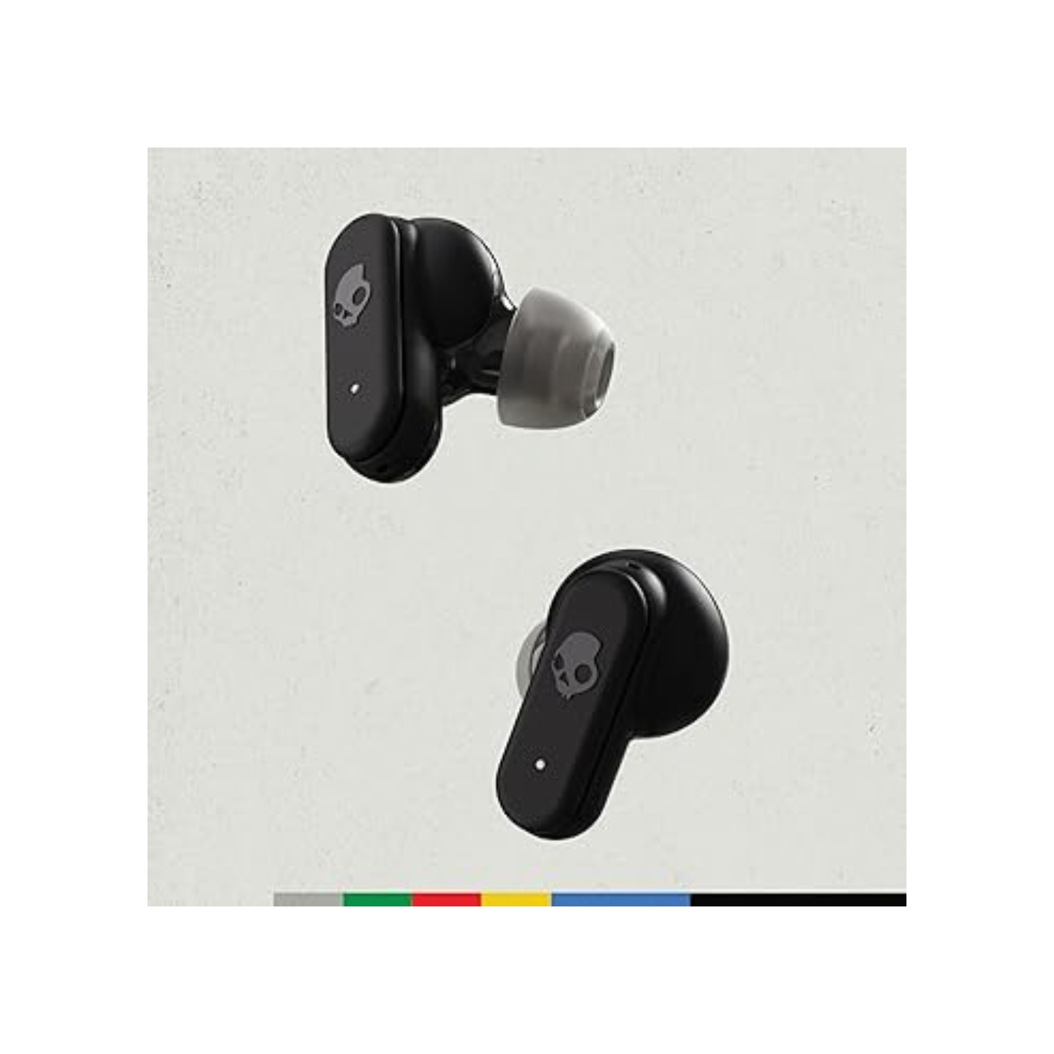 Dime 3 In-Ear Wireless Earbuds, 20 Hr Battery, Microphone, Works with iPhone Android and Bluetooth Devices - Bone/Orange Glow