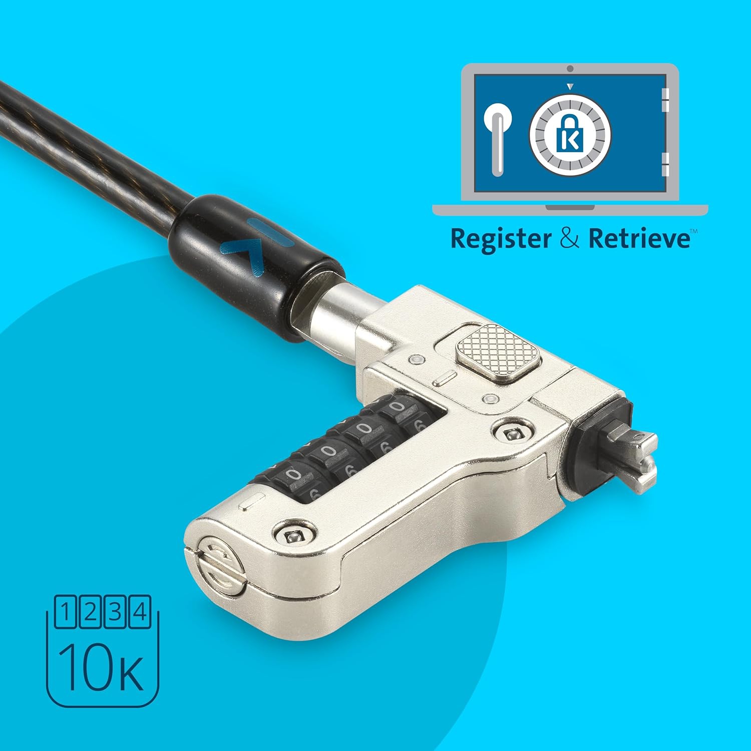 Kensington – Cadenas à combinaison Slim N17 2,0 pour ordinateur portatif à fente cunéiforme