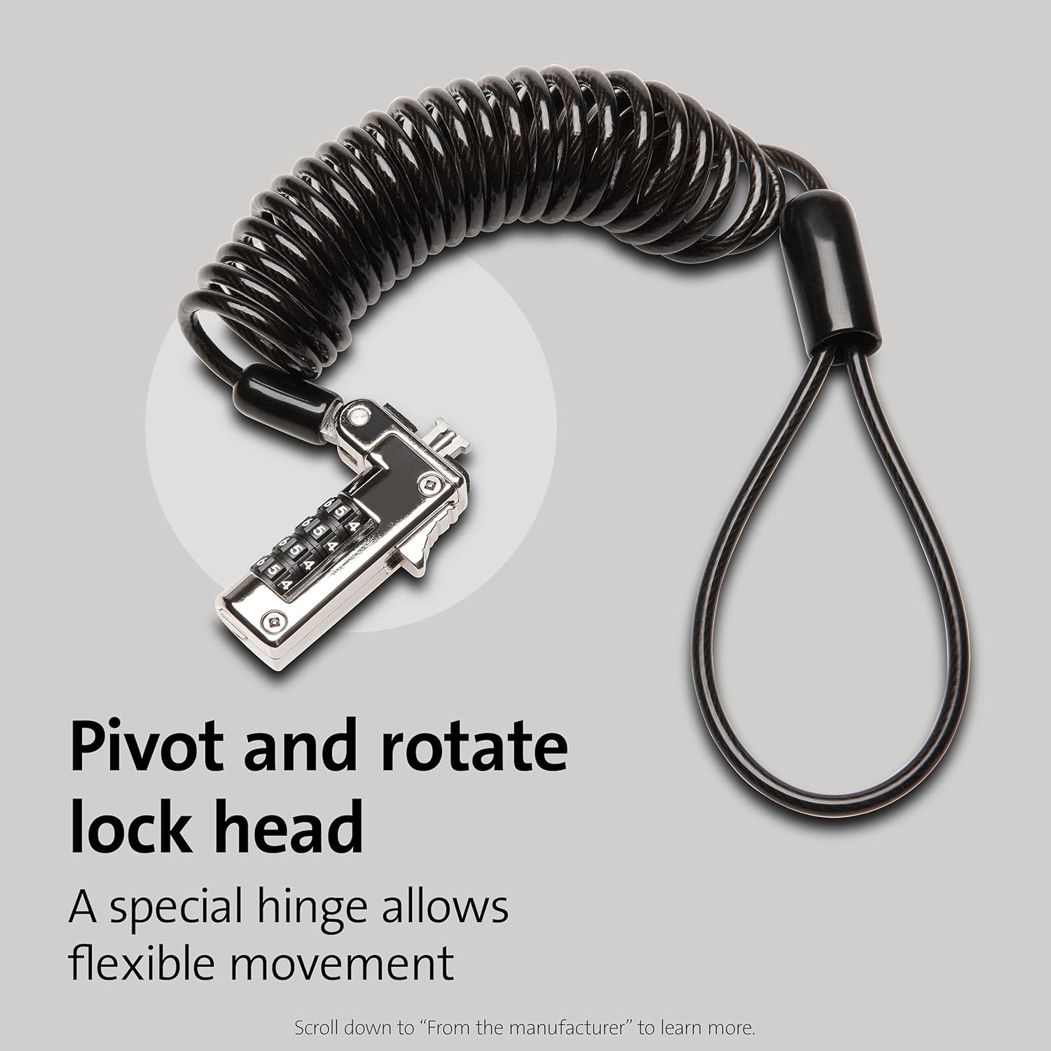 Cadenas à combinaison portatif mince NanoSaver de Kensington pour fente Nano