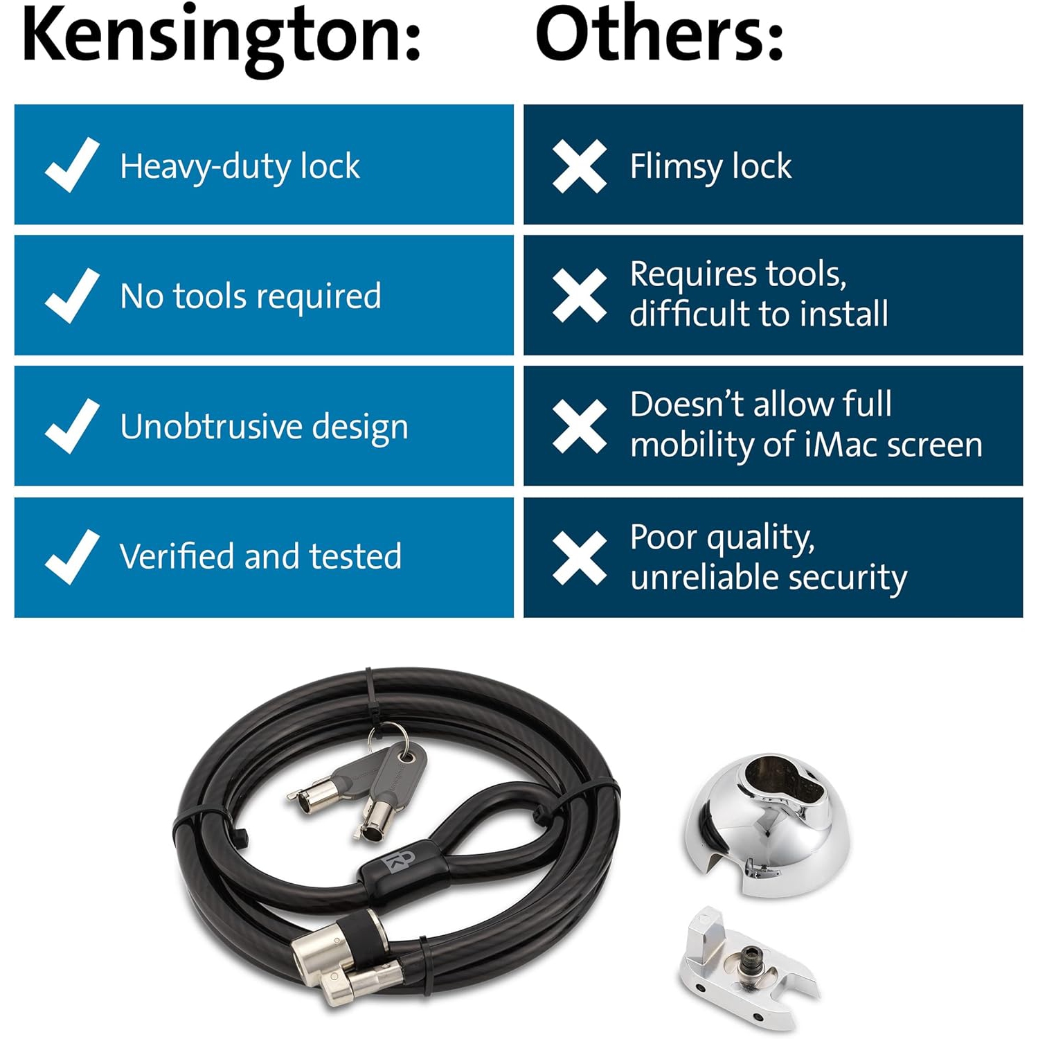 Kensington – Câble de verrouillage SafeDome pour iMac de 24&nbsp;po