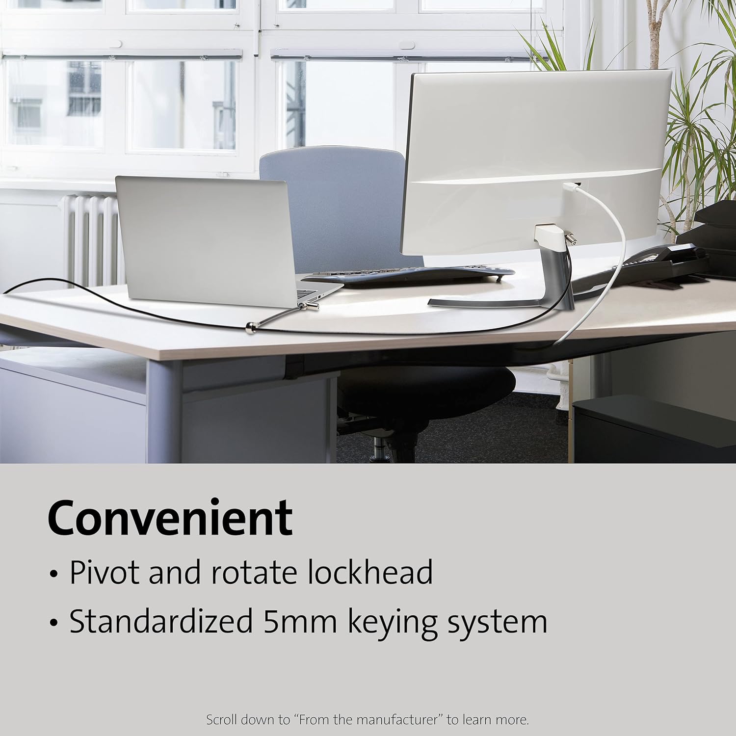 Câble de verrouillage universel à clé 3-en-1 de Kensington - deux têtes de verrouillage