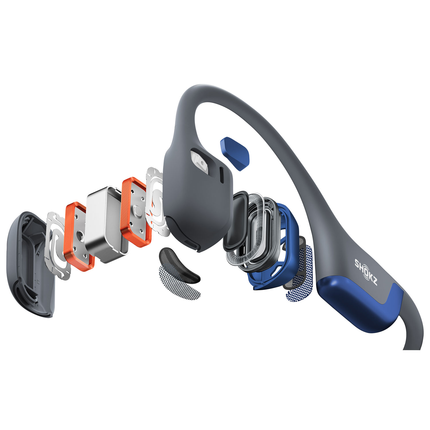 Shokz OpenRun Pro 2 USB-C Open-Ear Bluetooth Headphones - Steel Blue - Only at Best Buy