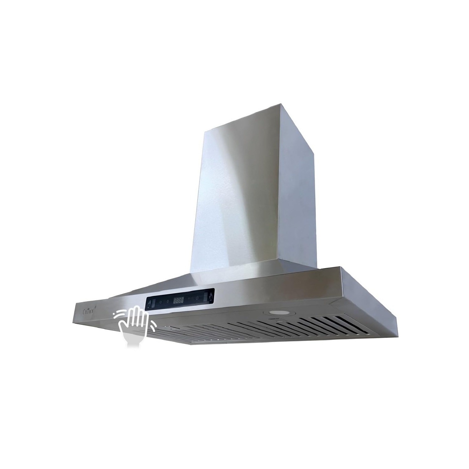 Crown 36 Inch Stainless Steel Wall Mount Range Hood - 900 CFM Powerful Ventilation with Gesture Control - Quiet Operation, LED Lighting & Baffle