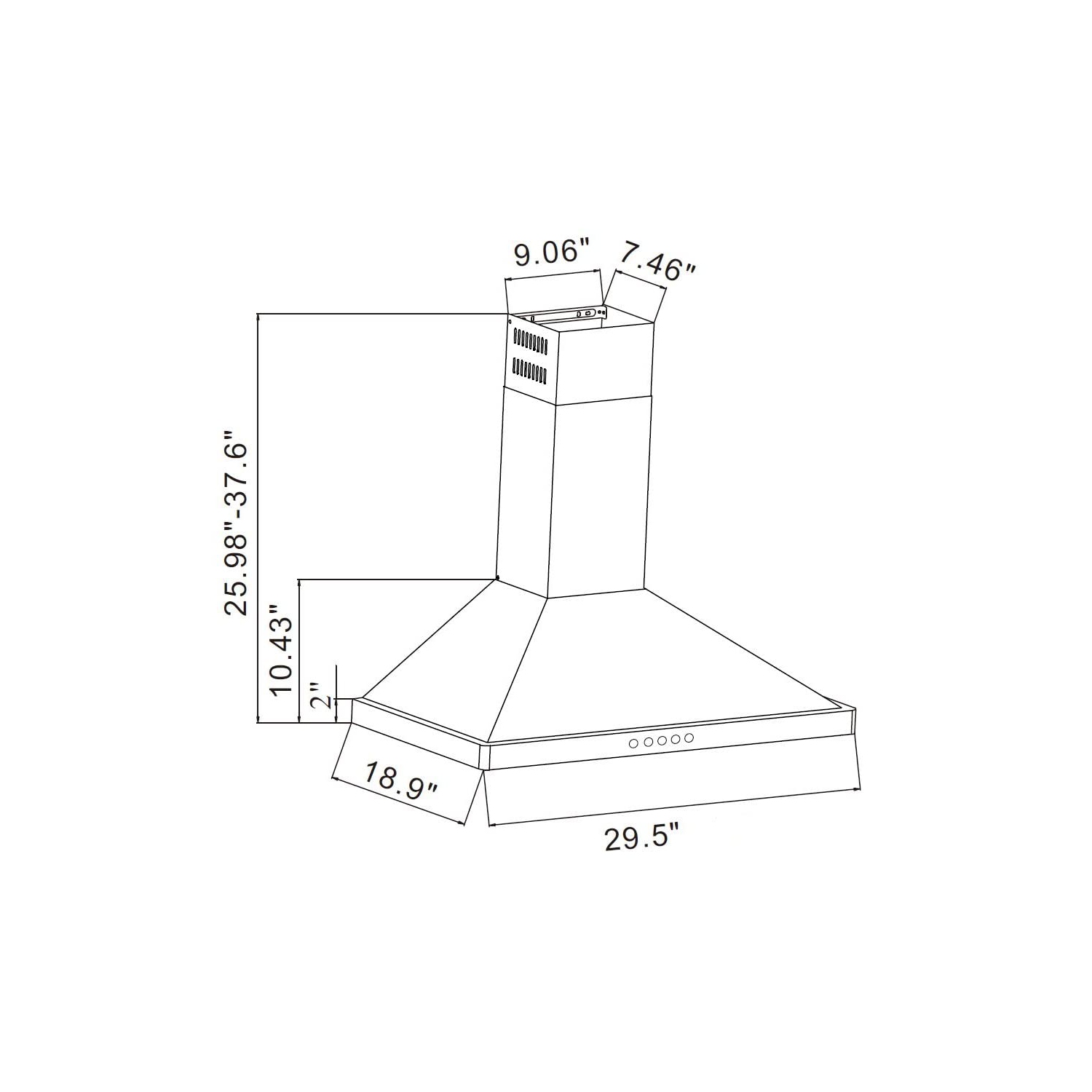 NOUVELLE hotte murale de 30 po en acier inoxydable – Ventilation puissante de 800 pi3/min pour une cuisson efficace – Design moderne élégant,