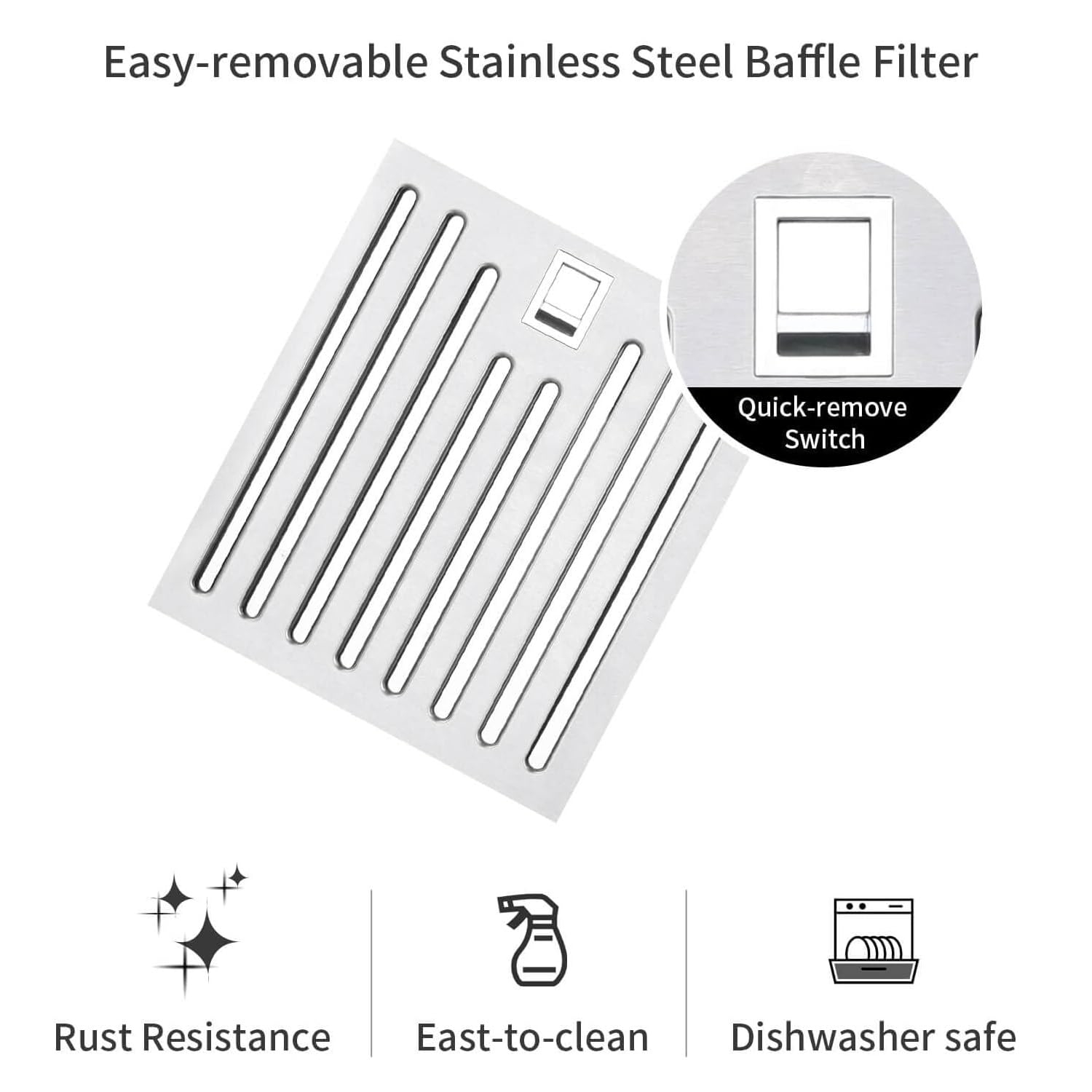 CROWN 30" 750 CFM Professional Insert Range Hood - Built-in Design with Stainless Steel Baffle Filters - Ultra Quiet Operation - Perfect for Kitchen