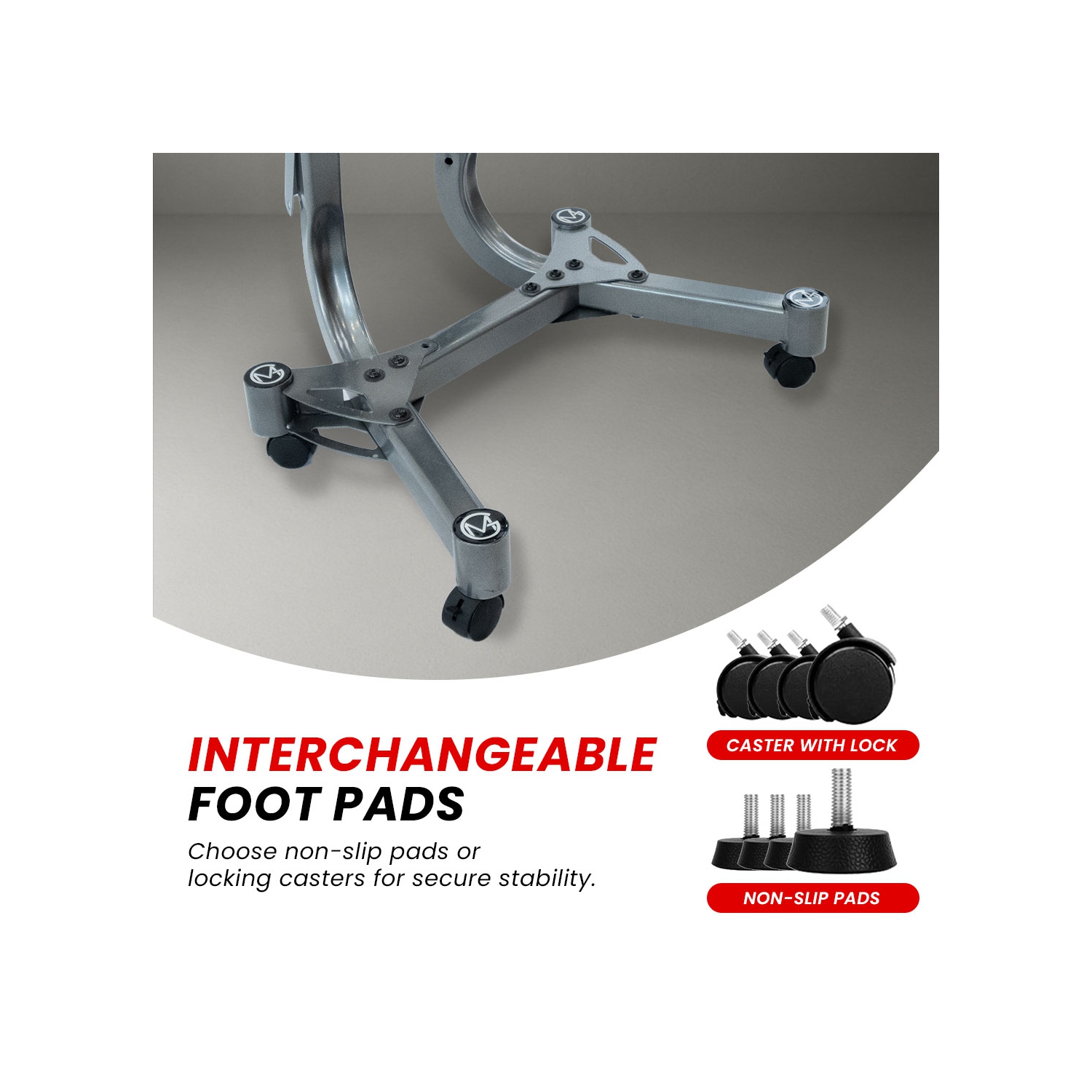 Support ajustable MotionGrey pour haltères, support en acier pour haltères pour gymnase à domicile - ARGENT