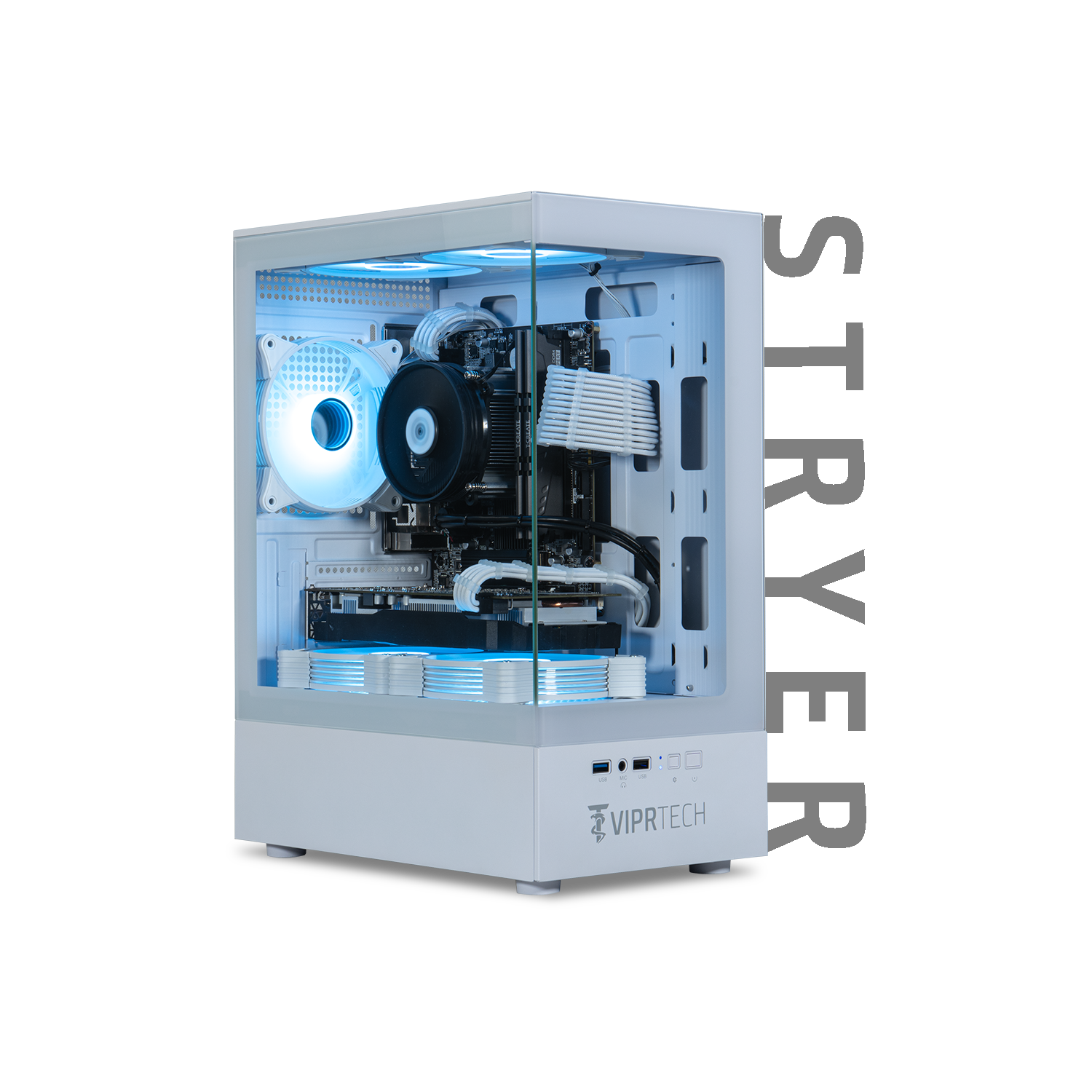 ViprTech Stryker 1.0 Gaming PC - Intel i5-9400F, GTX 1660 Super 6GB, 16GB DDR4, 512GB SSD, WiFi BT, Win 11 Pro, Desktop Computer Prebuilt, White