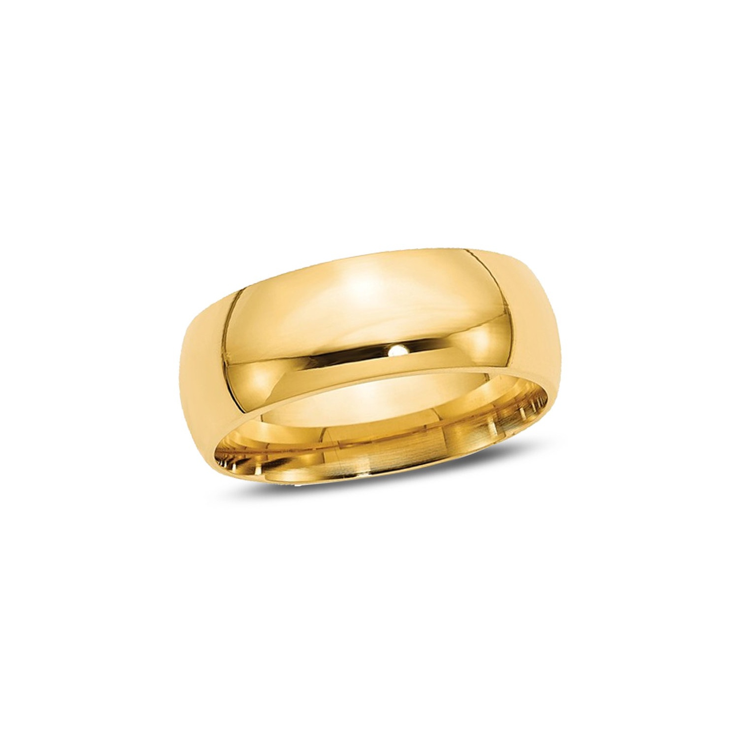 Mens 14K Yellow Gold 8mm Comfort Fit Wedding Band Ring