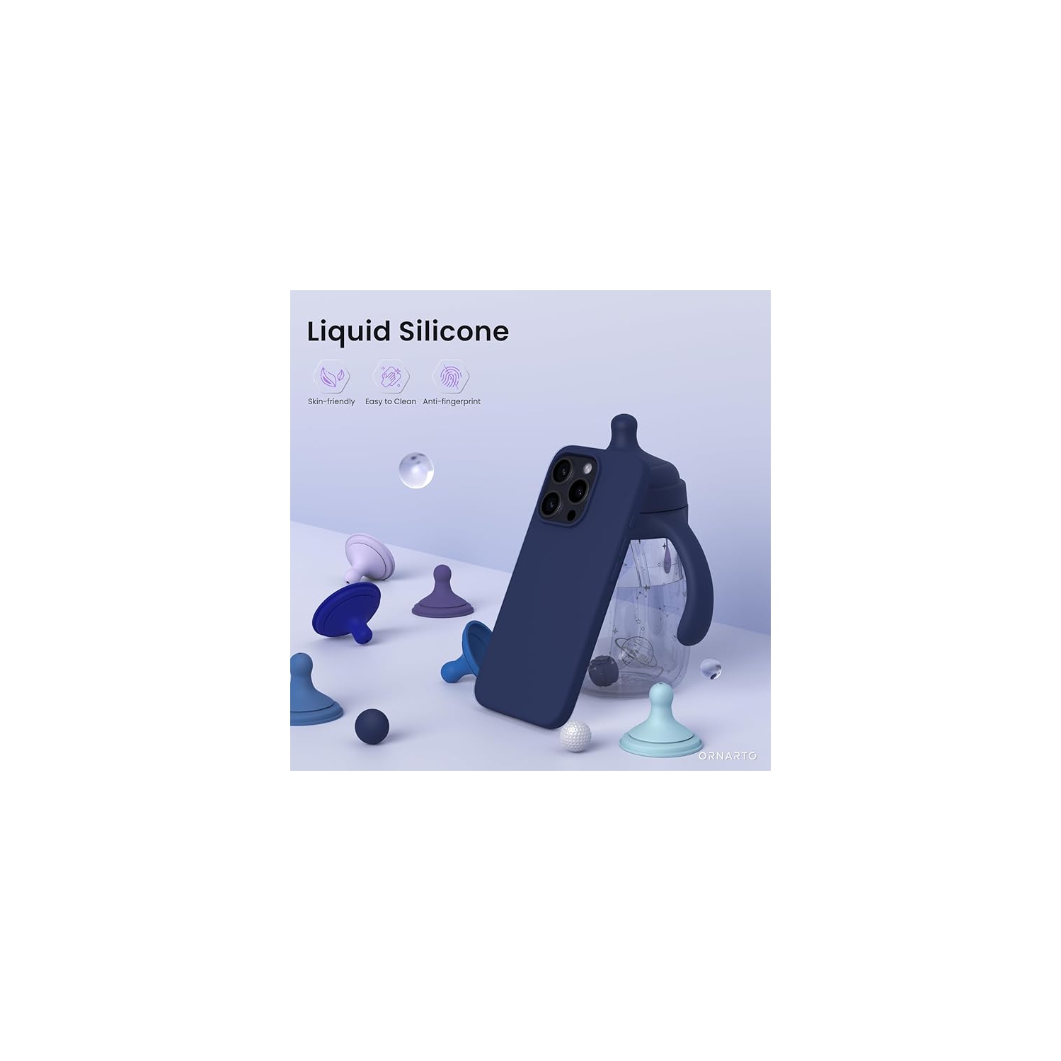 Liquid Silicone Slim Shockproof Protective Case for iPhone 15 PRO, Silky-Soft Touch Full-Body Protective Phone Case for iPhone 15 PRO