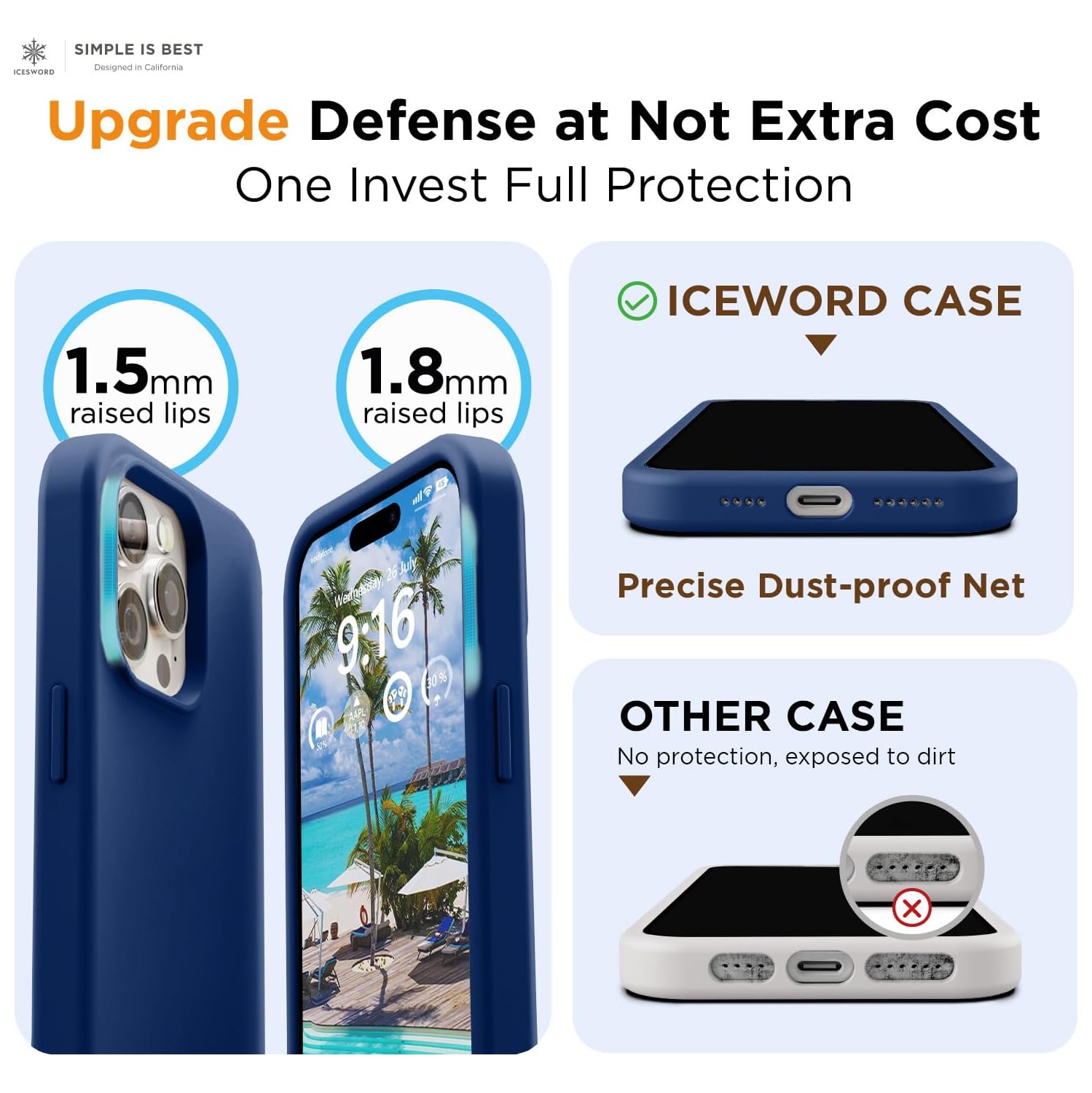 Liquid Silicone Slim Shockproof Protective Case for iPhone 15 PRO, Silky-Soft Touch Full-Body Protective Phone Case for iPhone 15 PRO