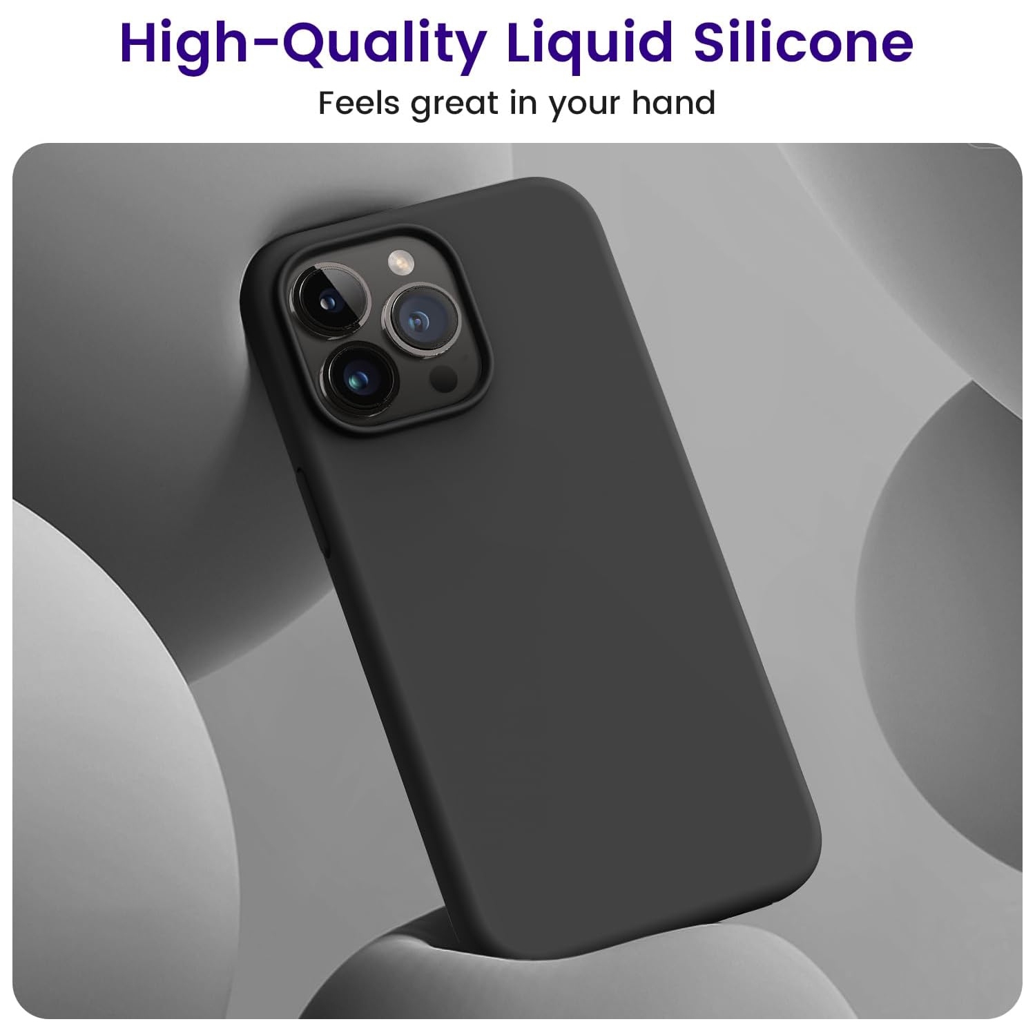 Étui de protection antichoc en silicone liquide pour iPhone 15 PRO, étui protecteur intégral Silky-Soft Touch pour iPhone 15 PRO