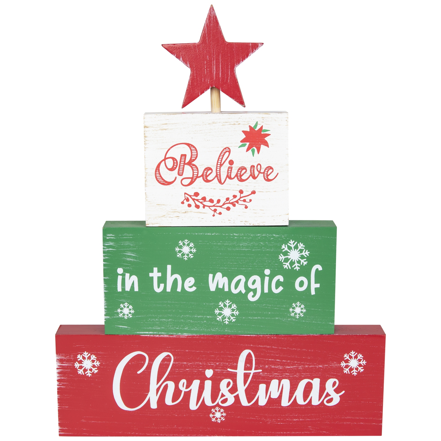 Believe in the Magic of Christmas Wooden Tree Sign - 12.5"
