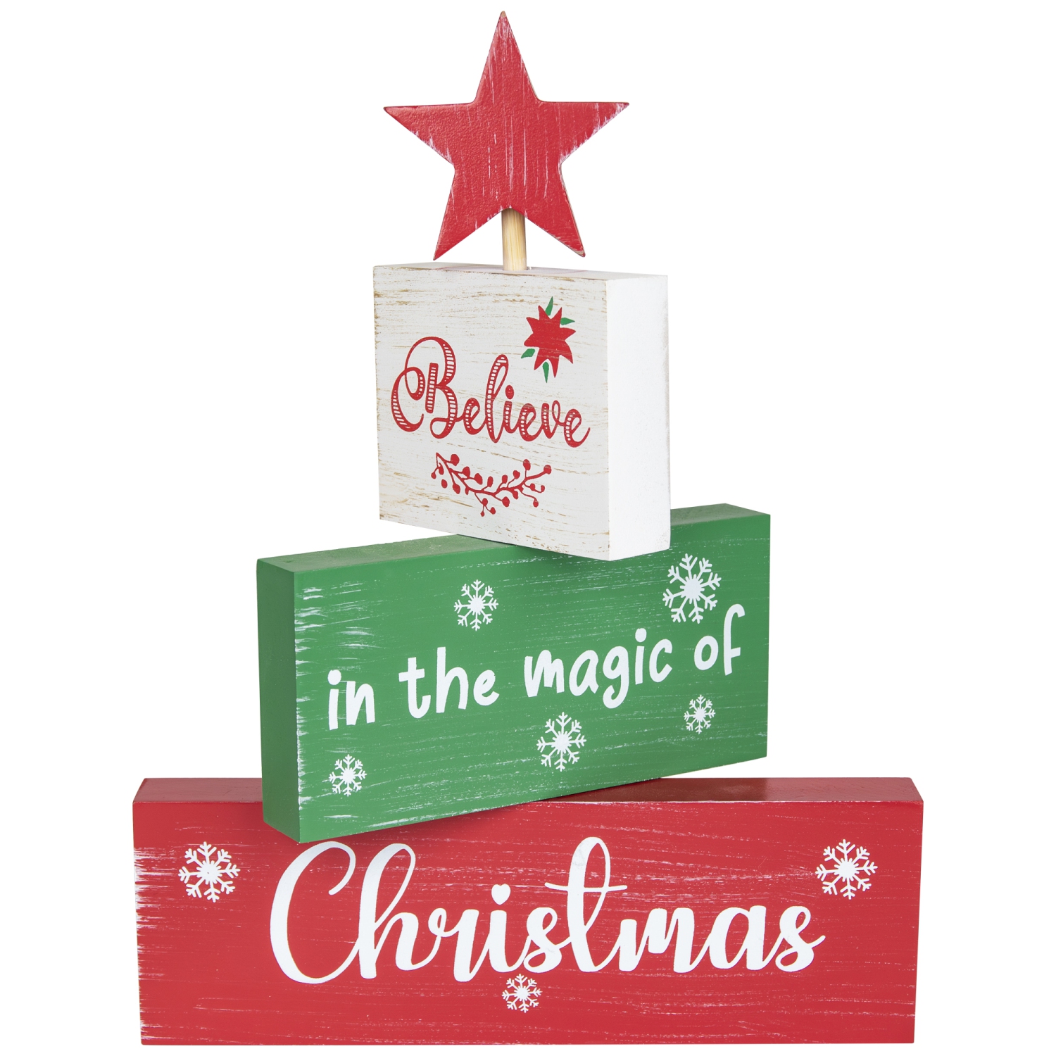 Believe in the Magic of Christmas Wooden Tree Sign - 12.5"