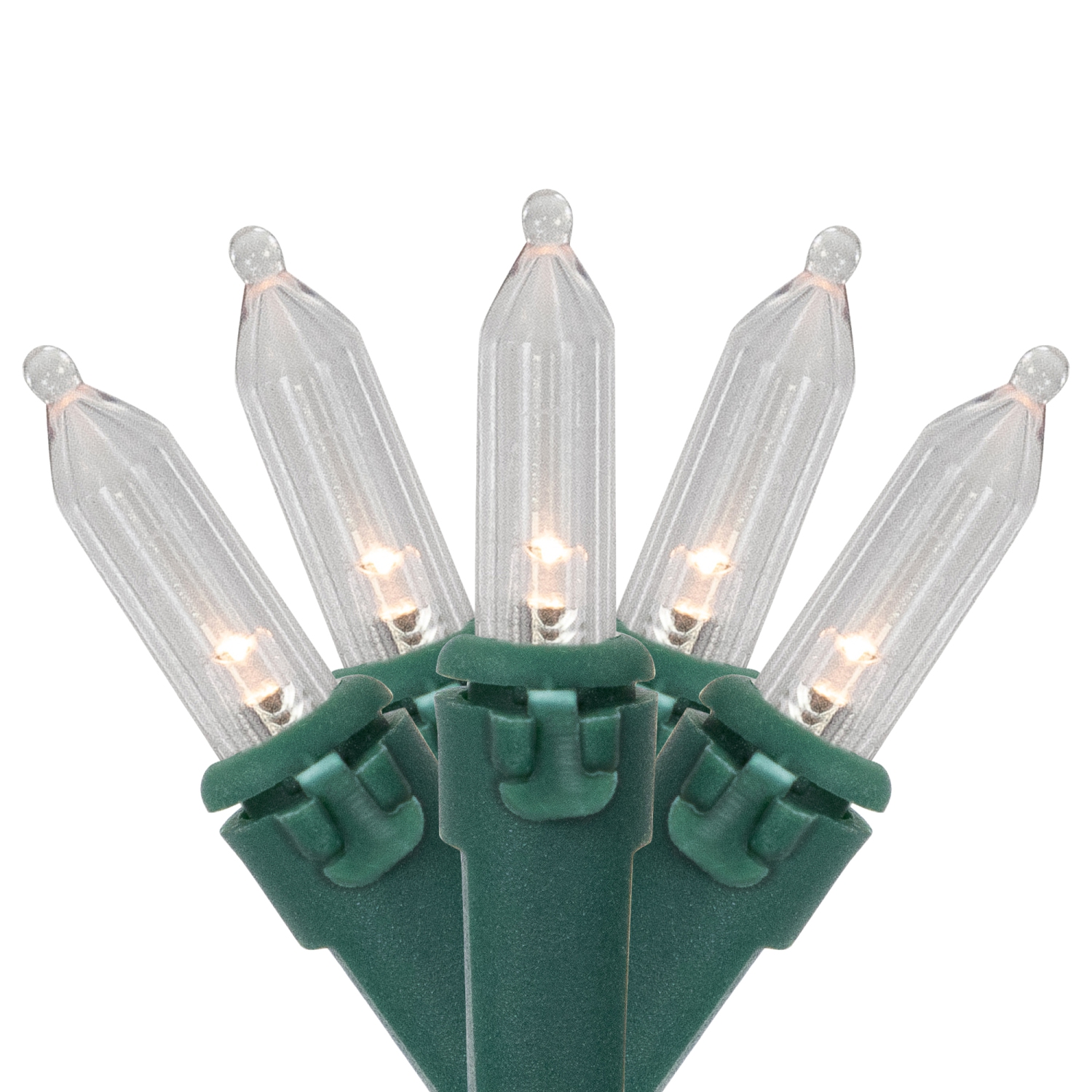 Mini-lumières de Noël de LED - Blanc chaud - Fil vert 15,75' - 50 unités
