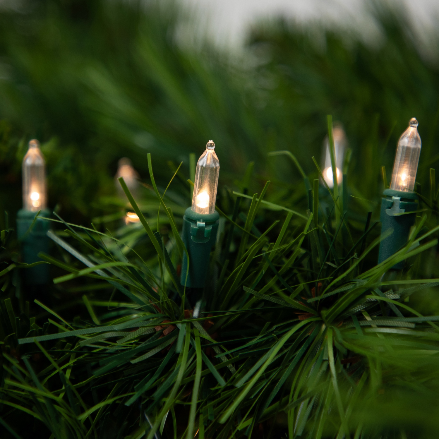 Mini-lumières de Noël de LED - Blanc chaud - Fil vert 15,75' - 50 unités