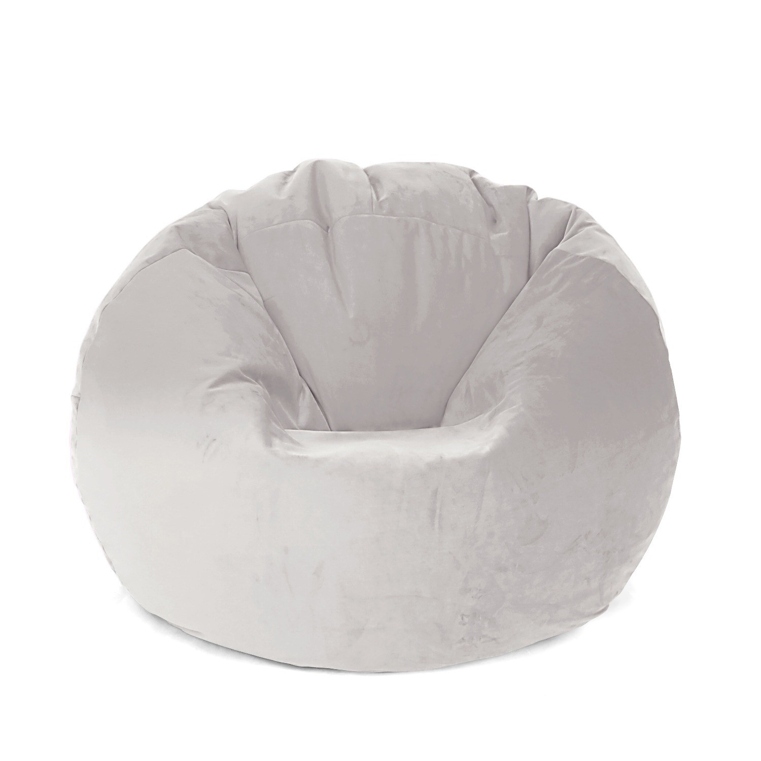 Housse pour grand fauteuil poire rond en velours à feuilles - 39,25&nbsp;po x 39,25&nbsp;po - Ivoire