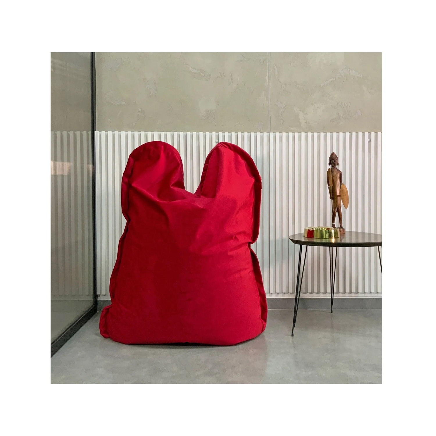 Housse en velours pour fauteuil poire rectangulaire Mini - 43 x 55&nbsp;po - Rouge