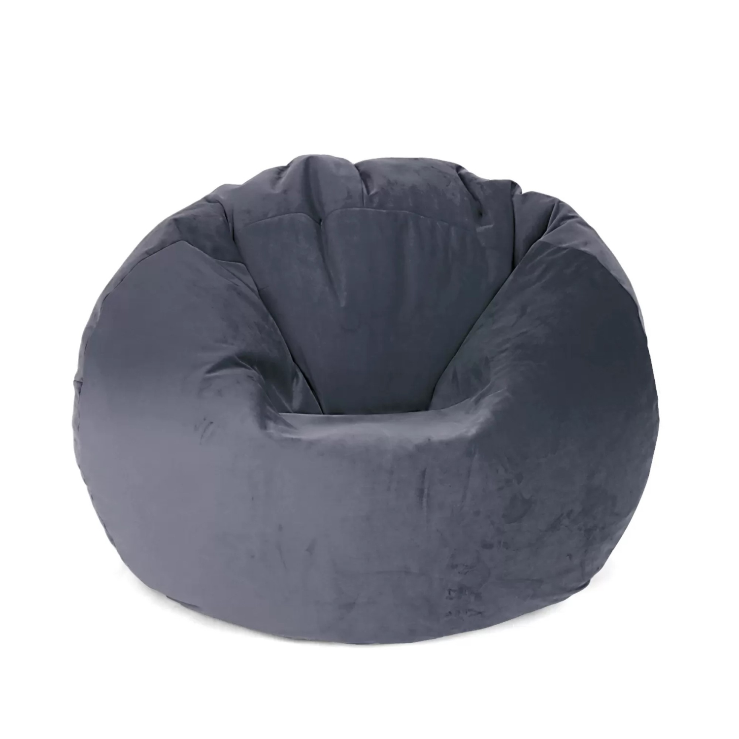 Housse moyenne pour fauteuil poire rond en velours Bud - 27,5 x 27,5&nbsp;po - Gris
