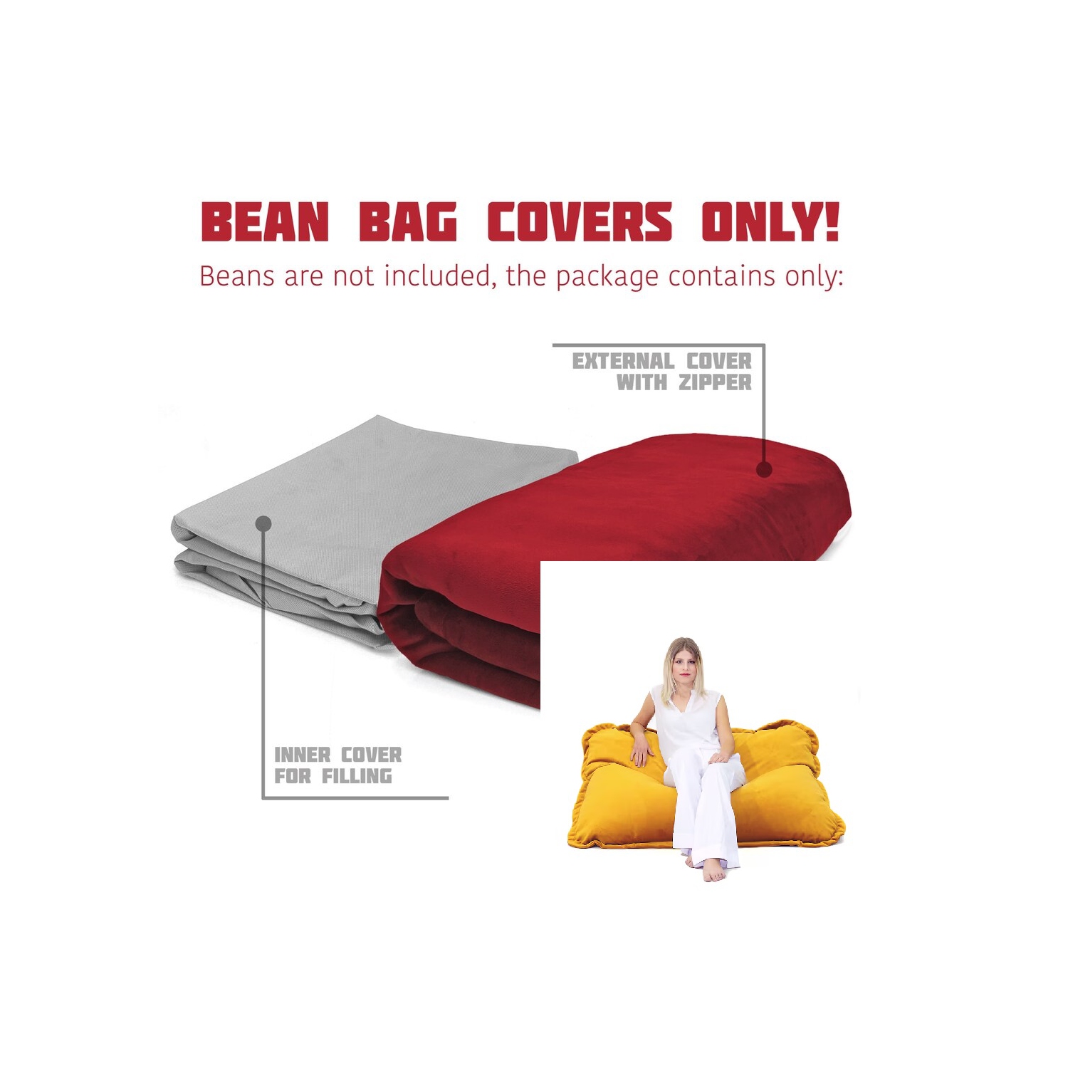 Medium Round Bud Velvet Bean Bag Cover - 27.5" x 27.5" - Mint