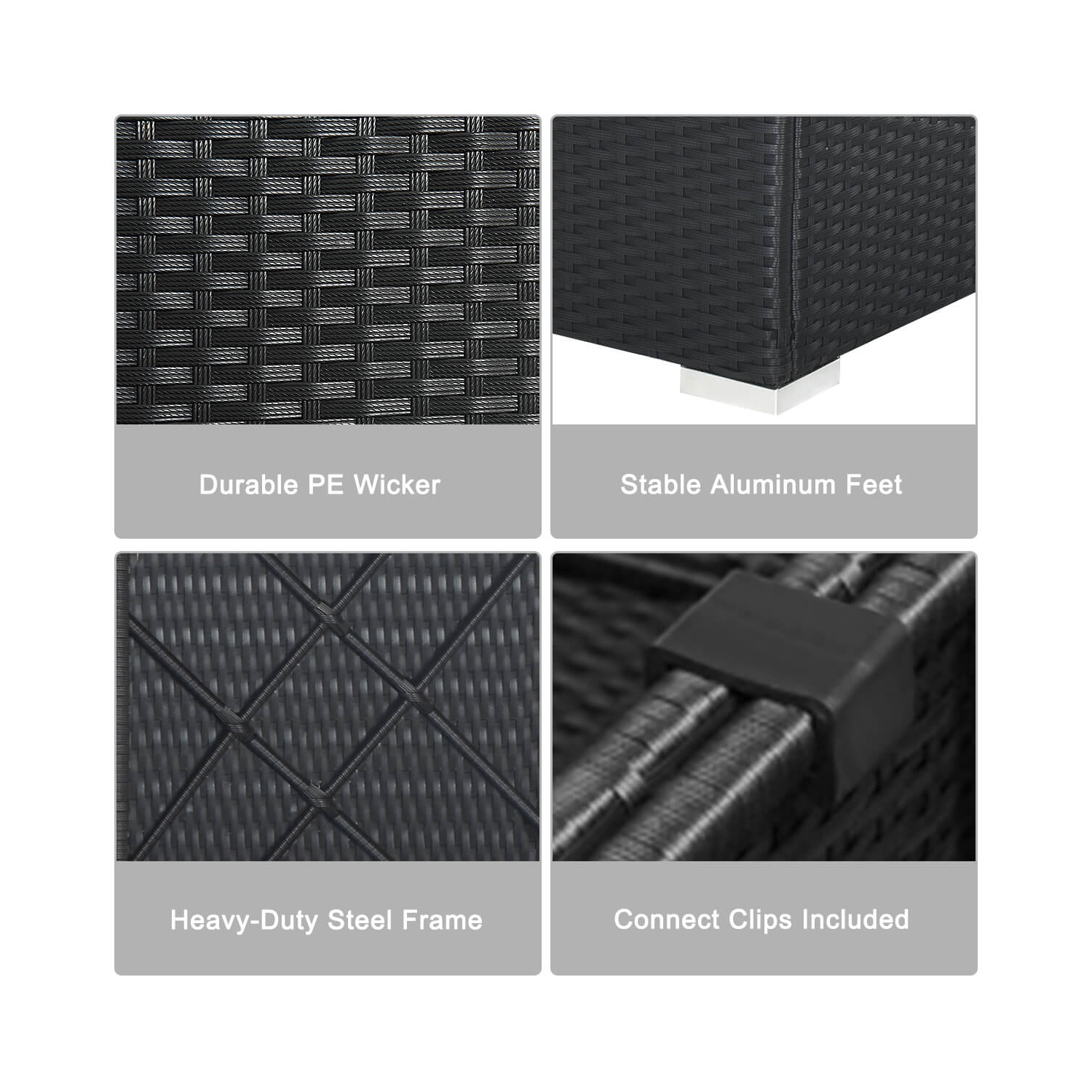 Ensemble de patio de 7 pièces en rotin de Costway avec canapé modulaire et ensemble de patio jardin