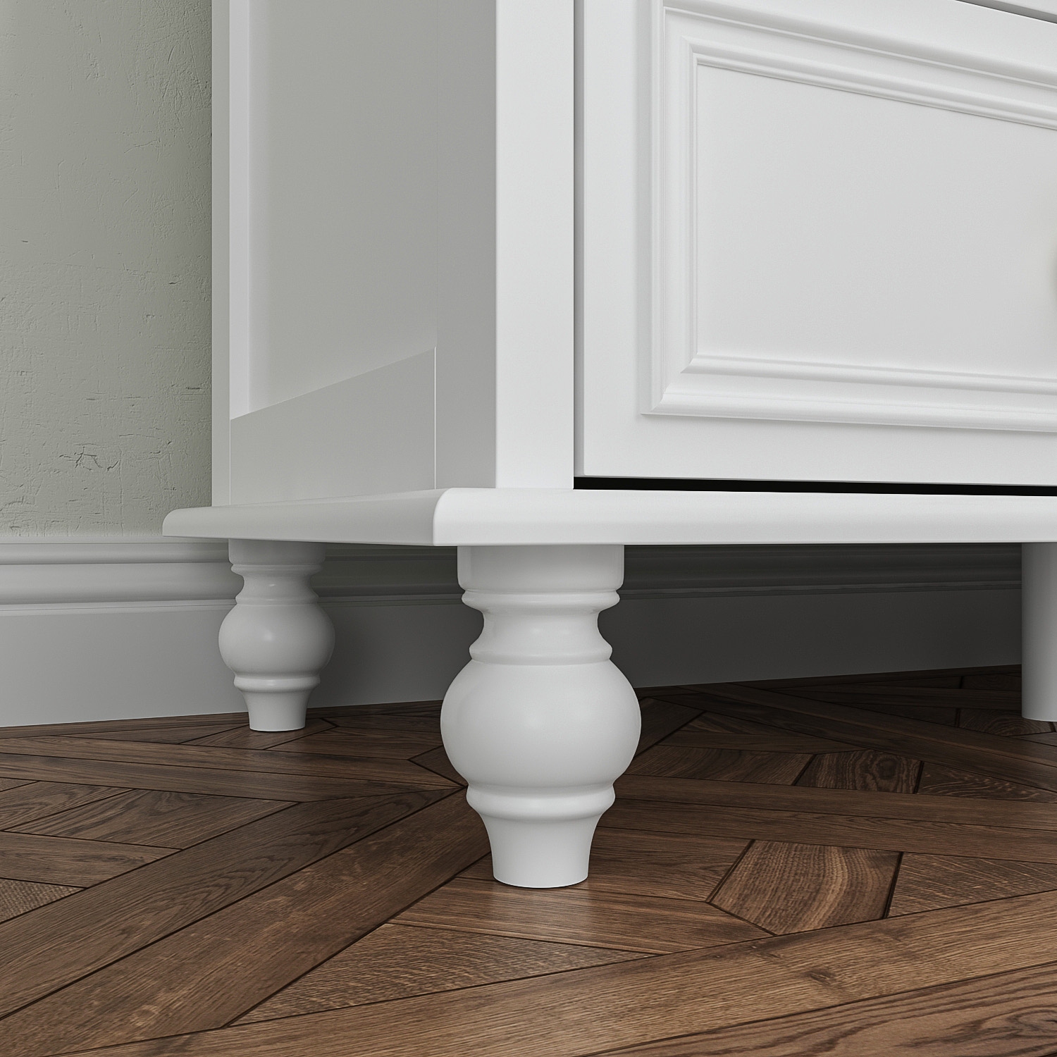 Homsee Luxurious 12-Drawer Dresser with Gold Knobs, Turned Legs, and Ample Storage Space, White