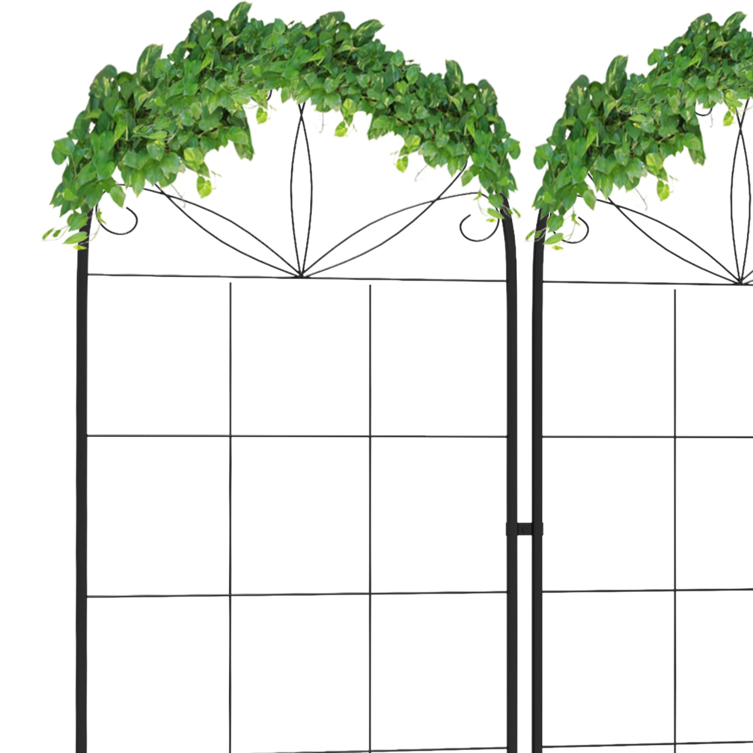 Treillis de jardin Outsunny pour plantes d'escalade, treillis de 71 x 20 po pour l'extérieur en métal, treillis de vigne pour le patio, la